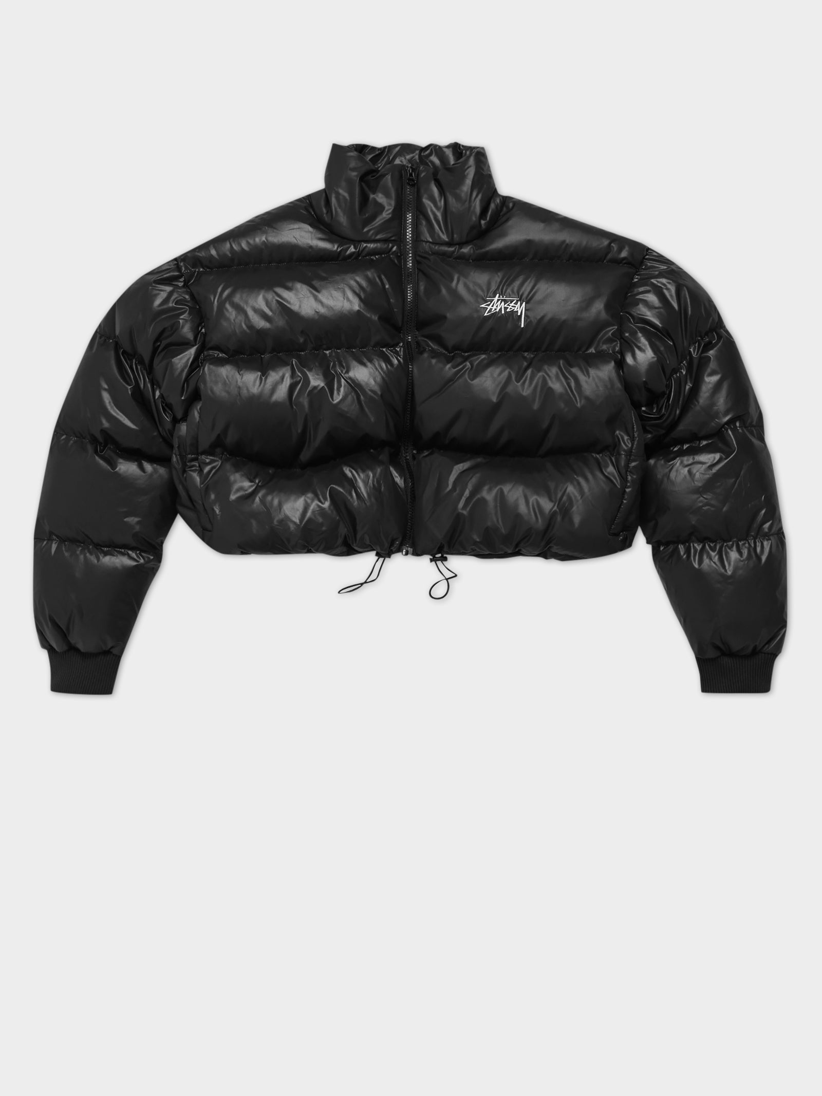 Stock Crop Puffer Jacket in Black