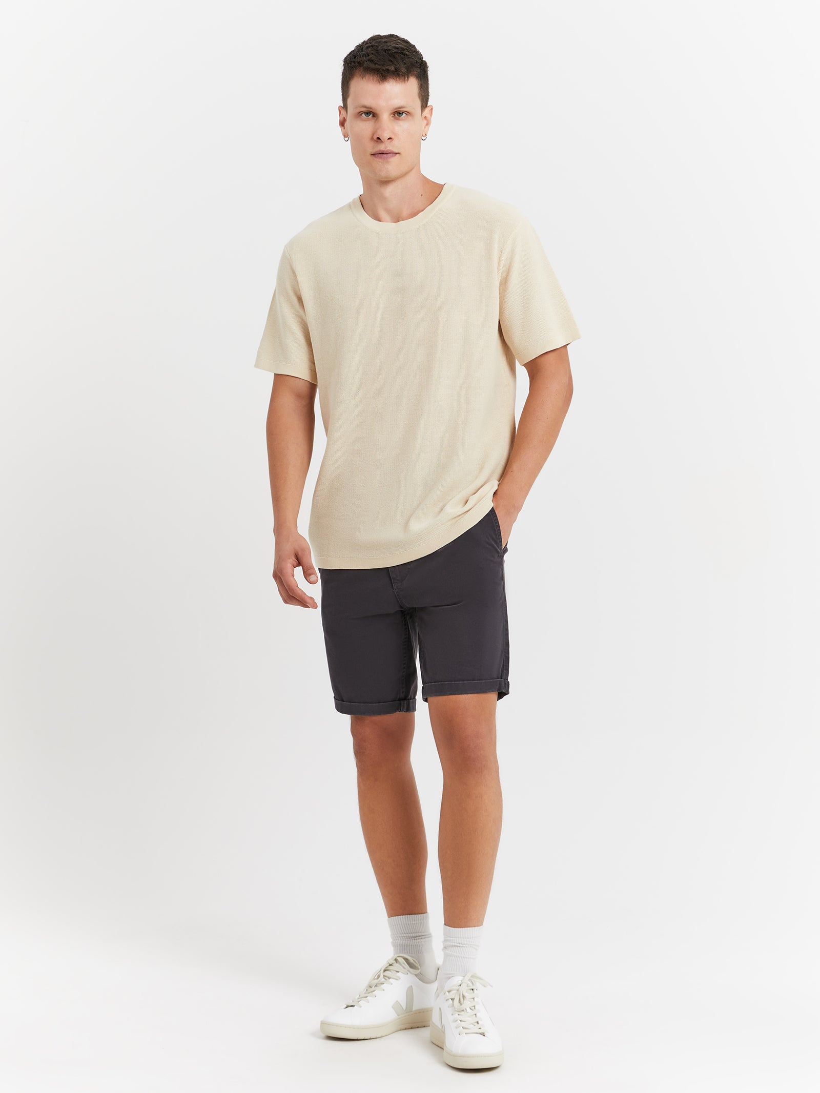 Hector Knit T-Shirt in Pearl