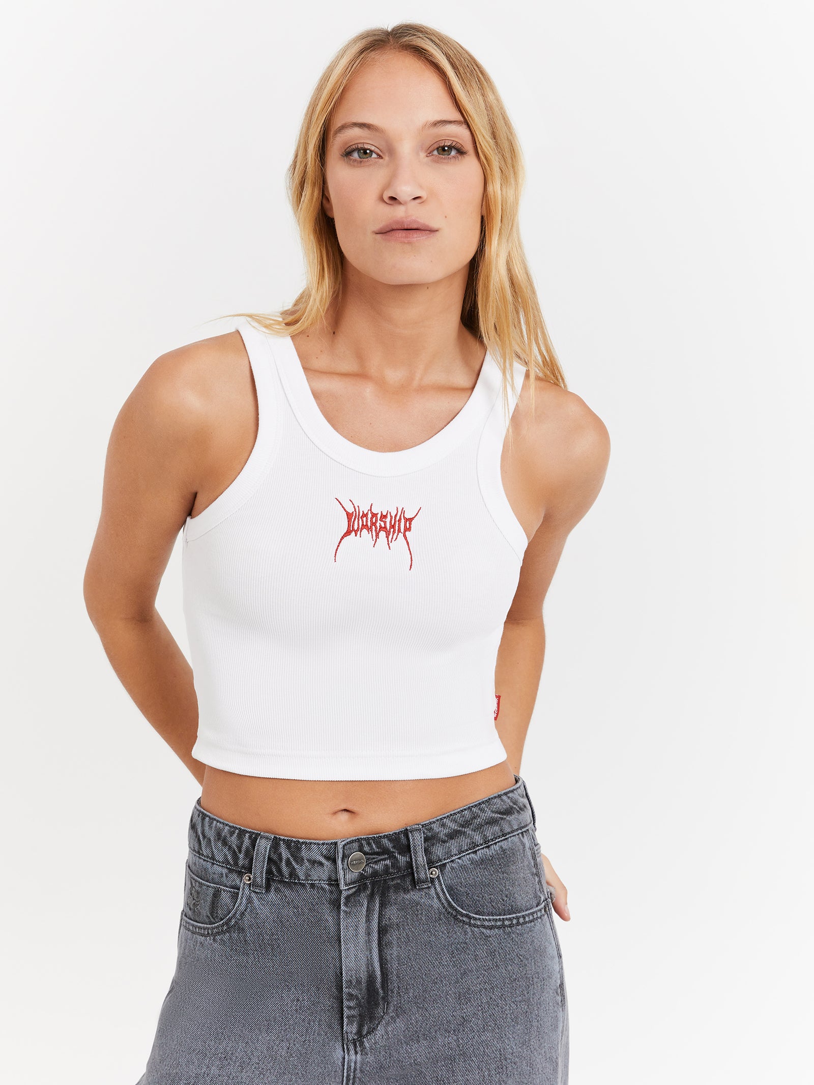 Abyss Sport Crop Tank in White