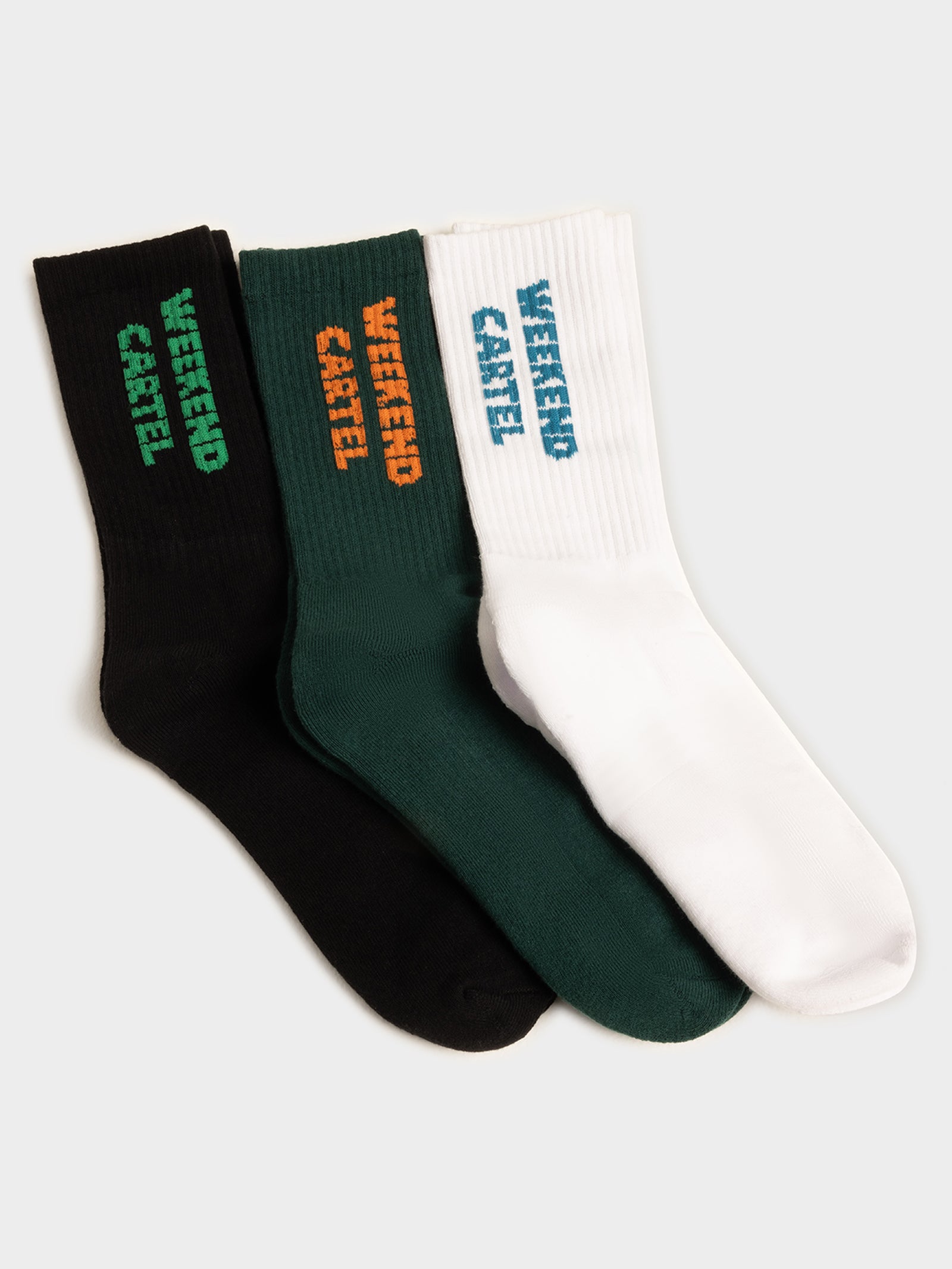 3 Pairs of Logo Crew Socks