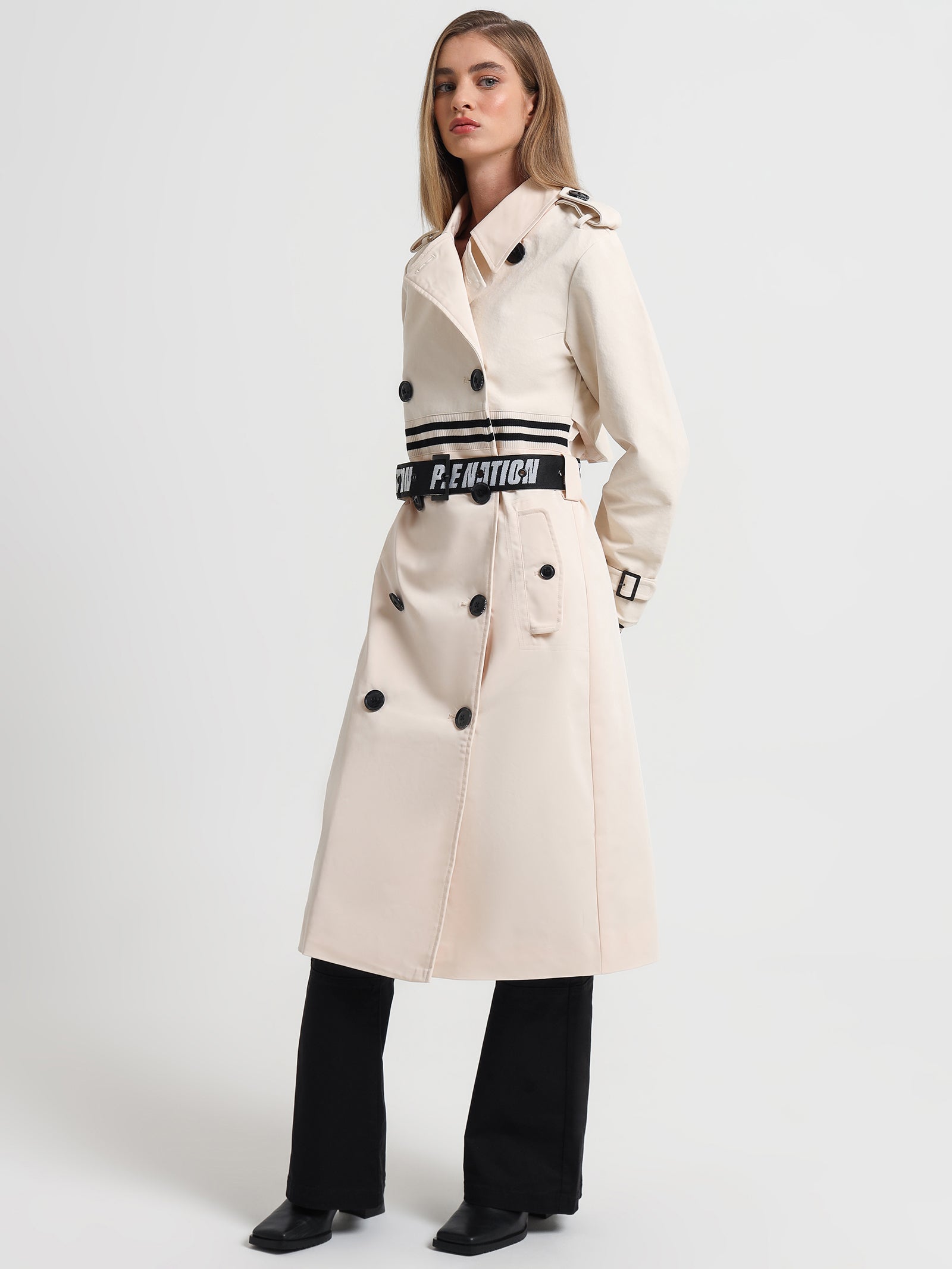 District Trench Coat in Pearled Ivory