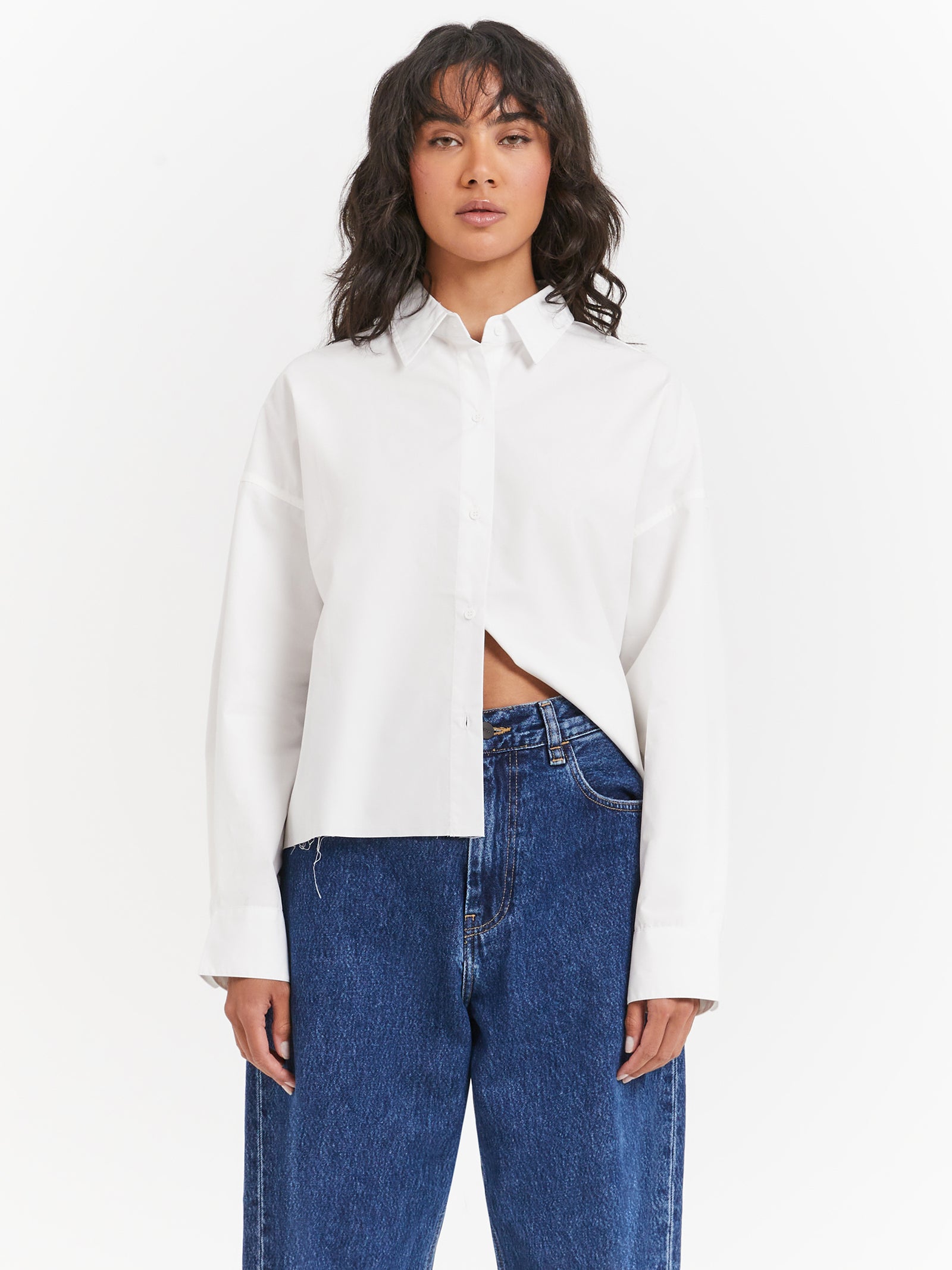 Lukea Cropped Shirt in Off White