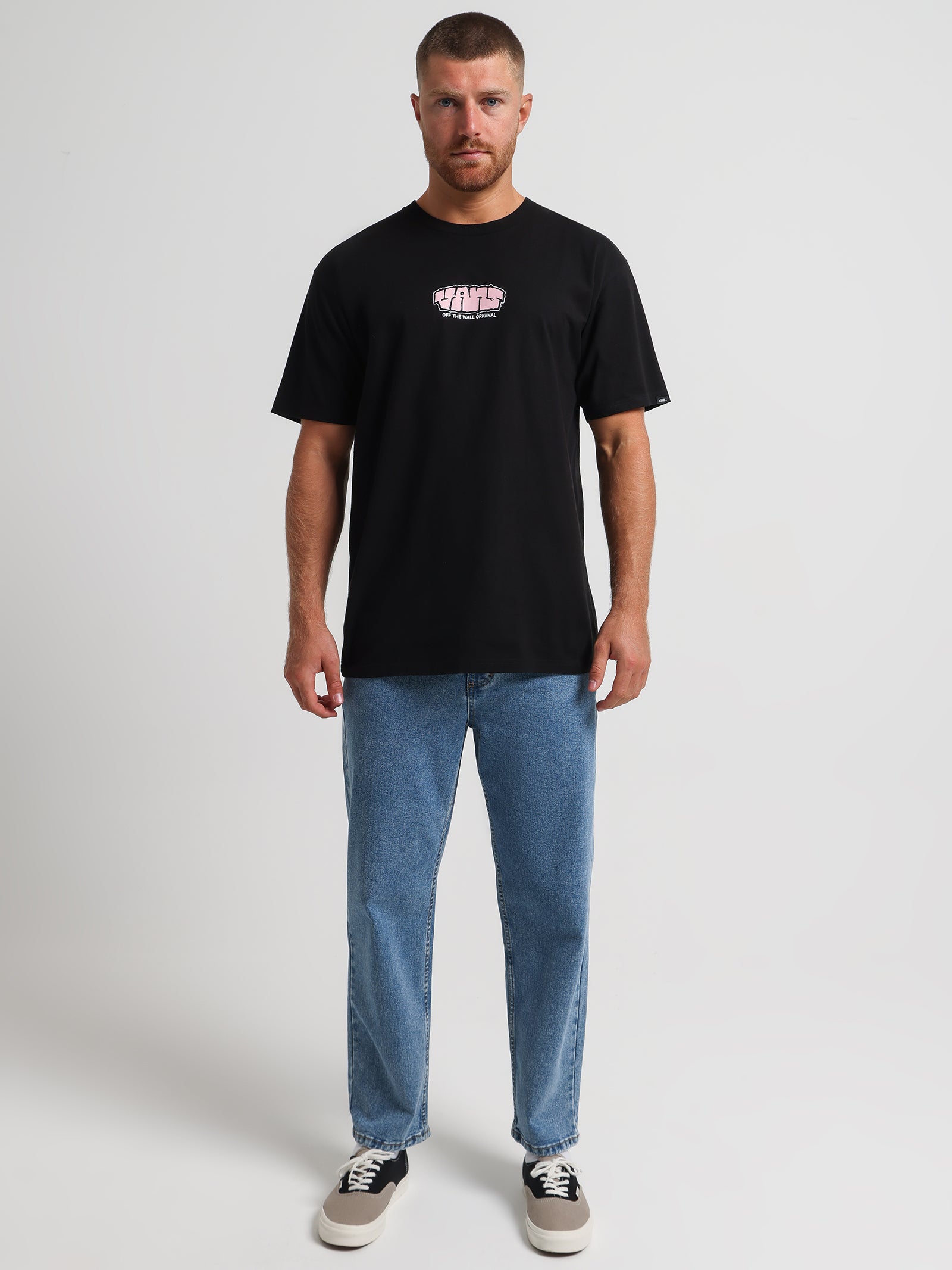 Blocked Vans Logo T-Shirt in Black