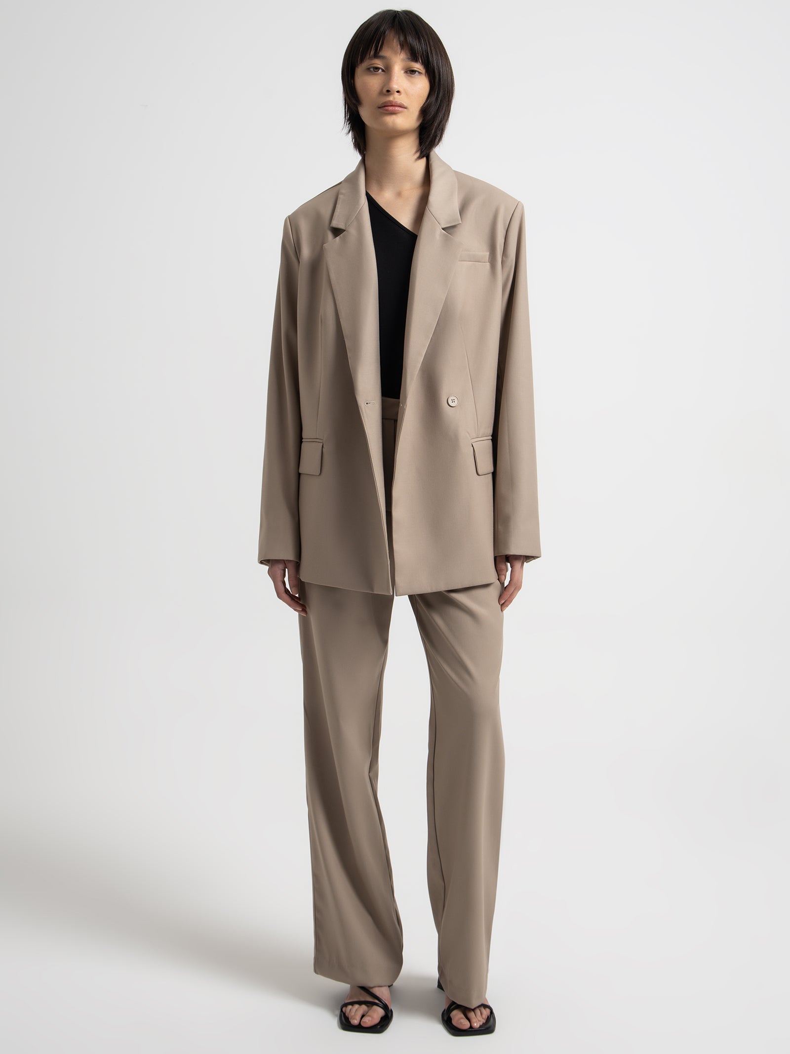 Blake Oversized Blazer in Taupe