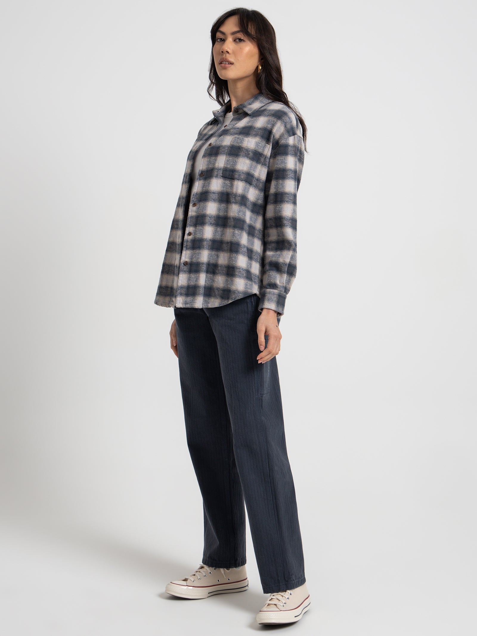 Dell Stripe Carpenter Pants in Petrol