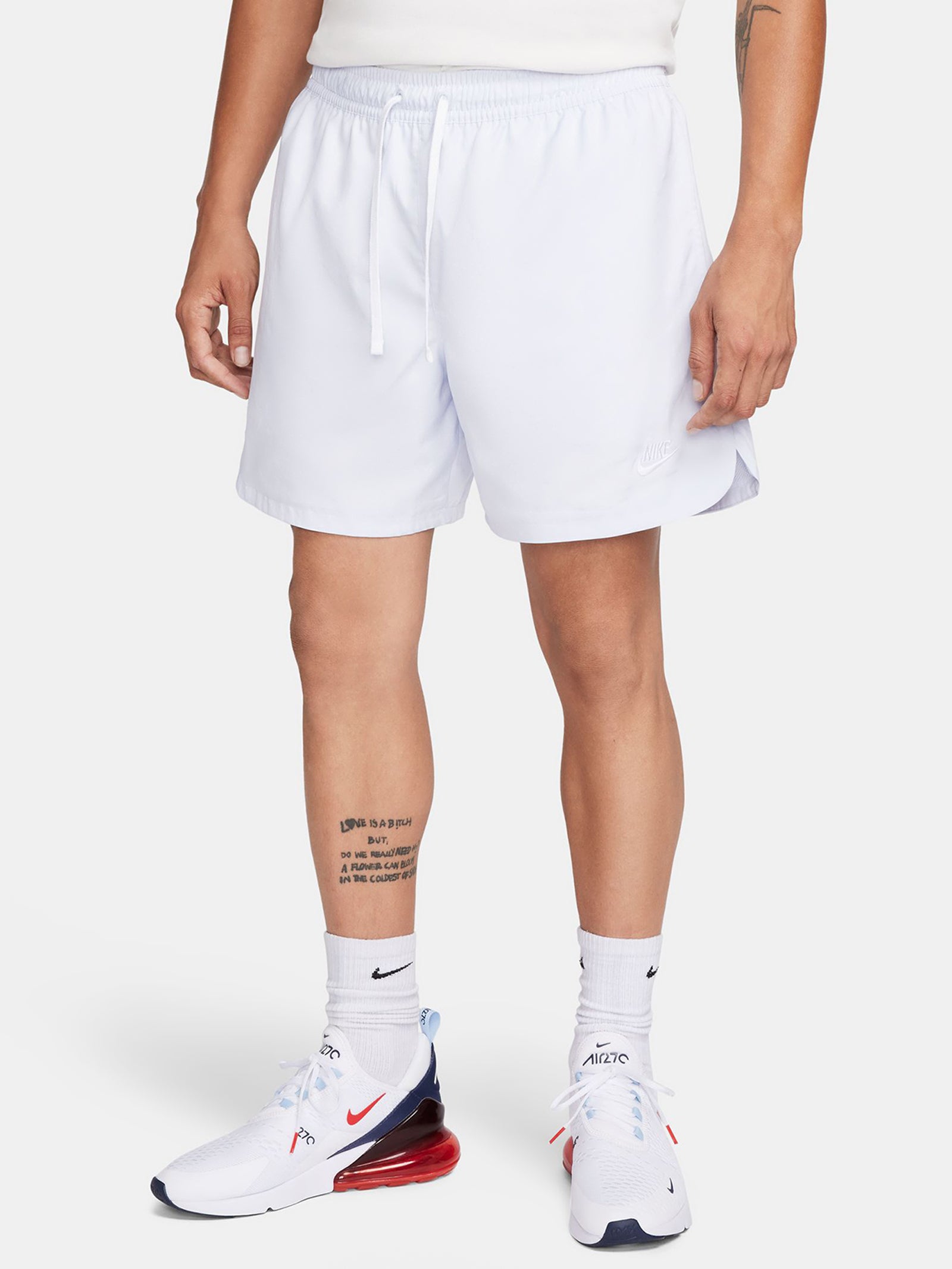 Club Woven Lined Flow Shorts in Football Grey & White