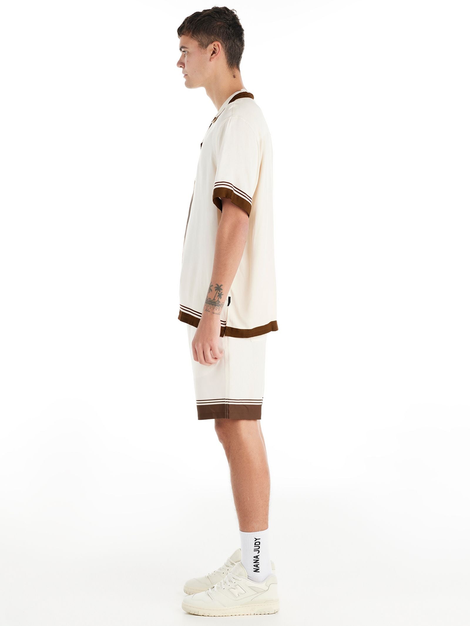 Lewis Short Sleeve Shirt in Bone