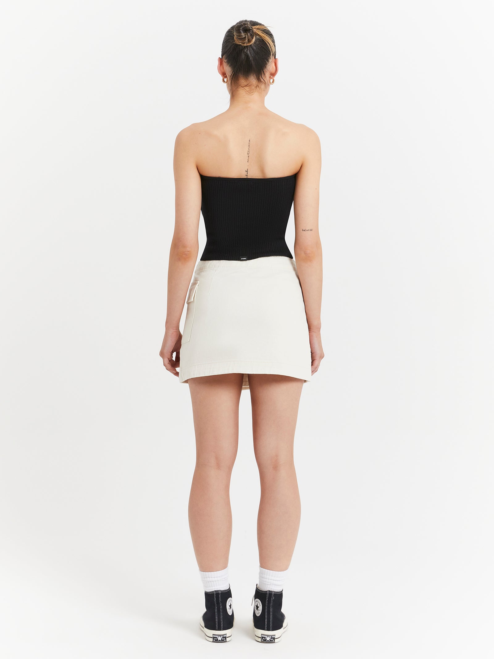 Peyton Wrap Cargo Skirt in Heritage White