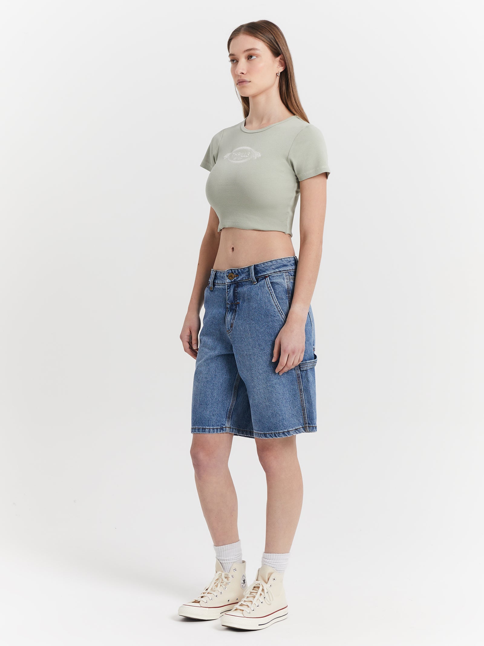 Hard Yakka Carpenter Jordan Shorts in Weathered Blue