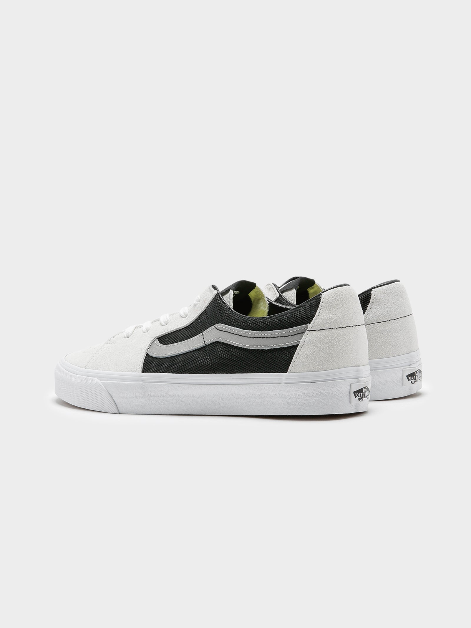 Unisex Sk8 Low Two Tone Sneakers in White & Black