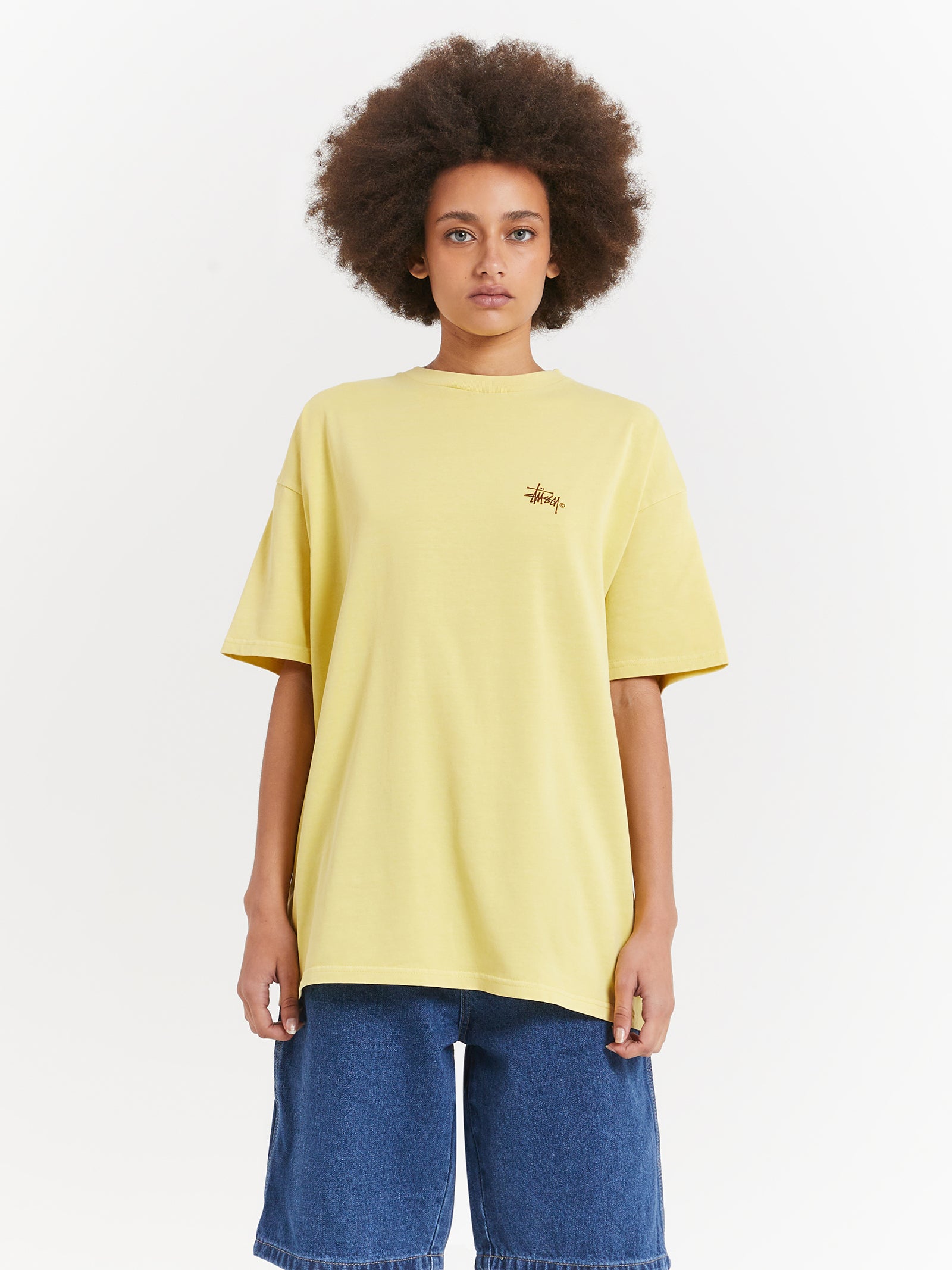 Graffiti Pigment Relaxed T-Shirt in Butter