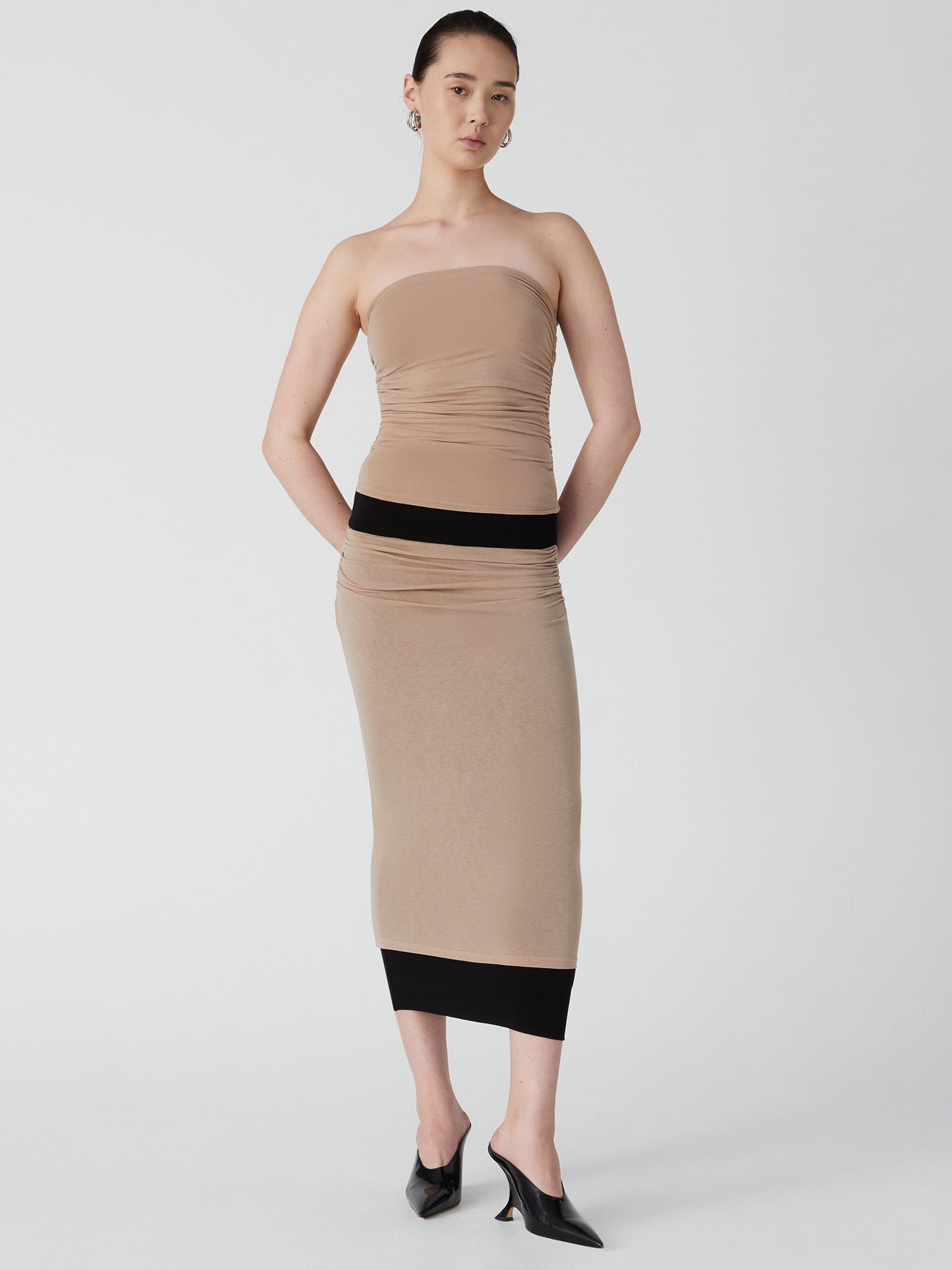 Auden Skirt in Pecan Brown & Black