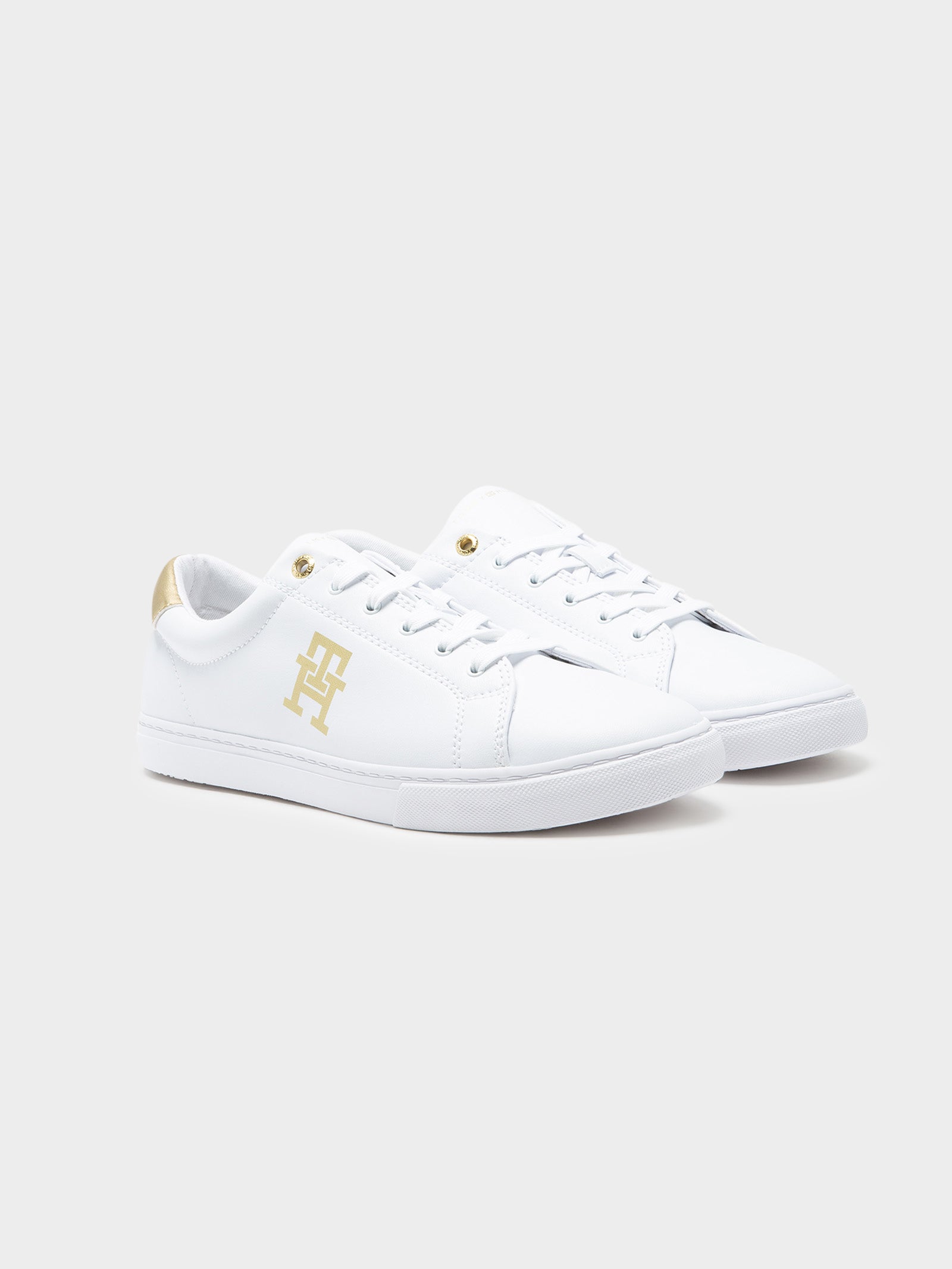 Womens Gold Crest Sneakers in White