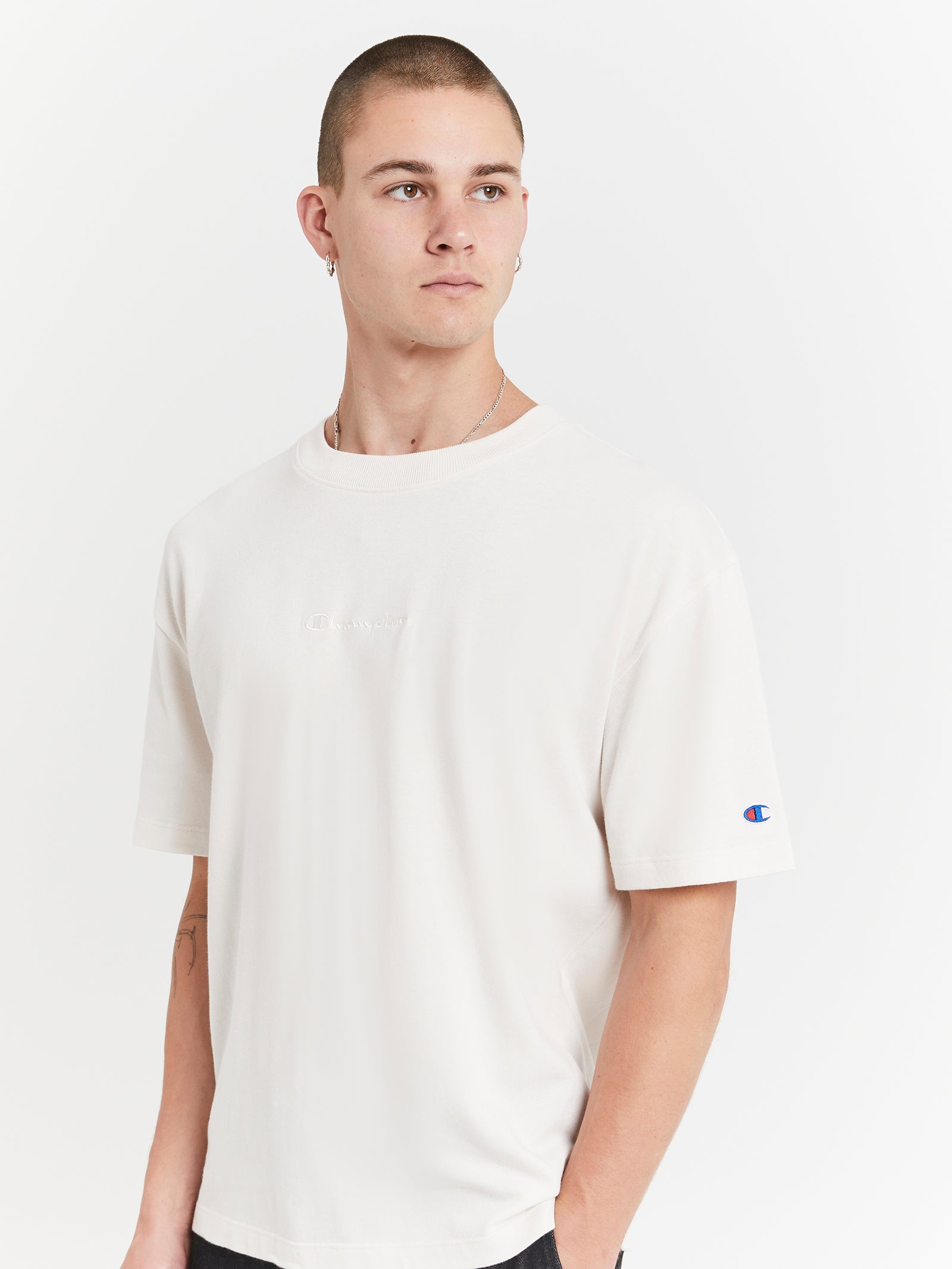 Heritage New Script T-Shirt in Milkcap