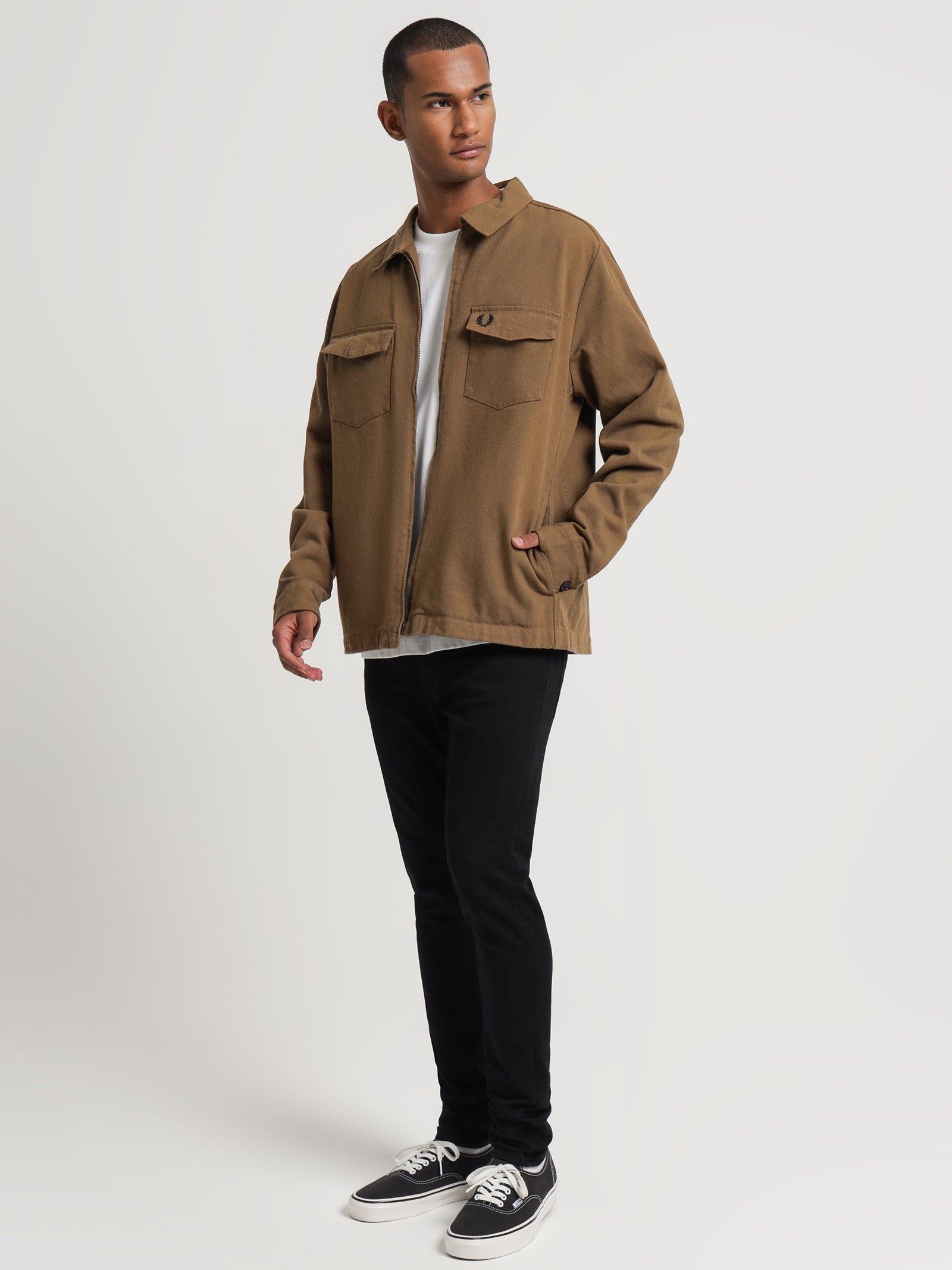 Heavy Twill Overshirt in Shaded Stone