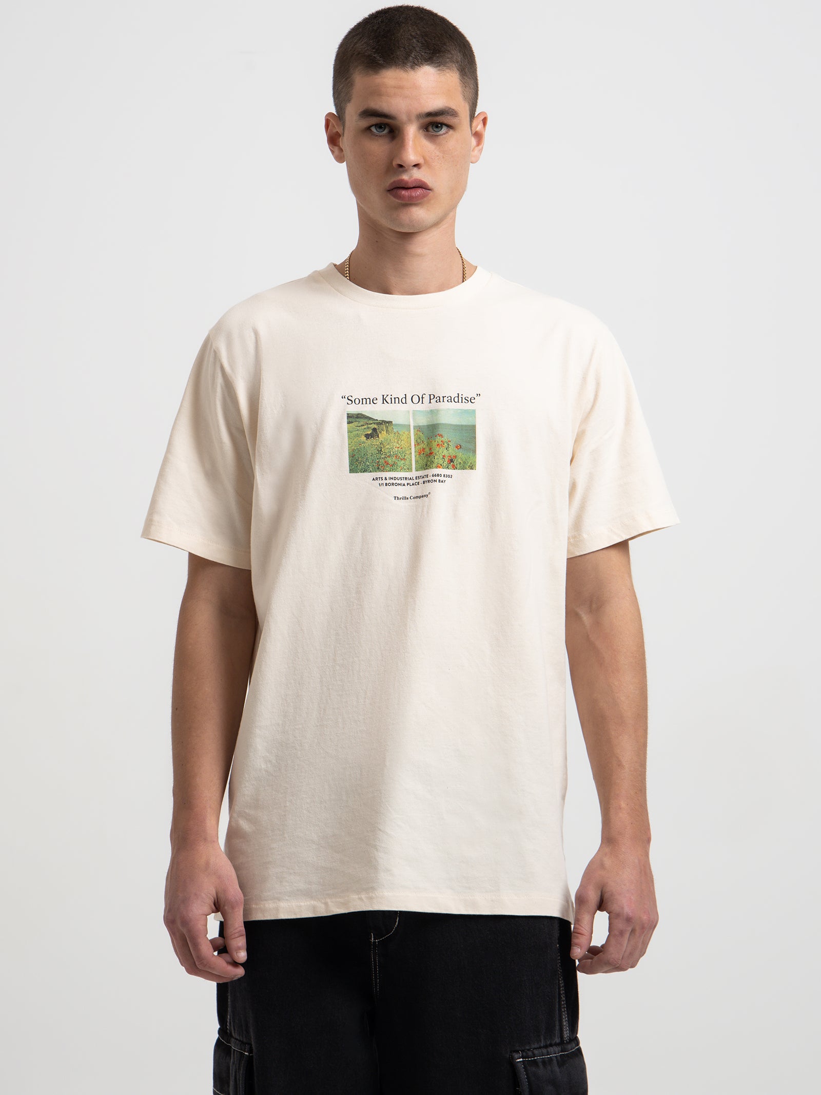 Paradise Around Us Merch Fit T-Shirt in White