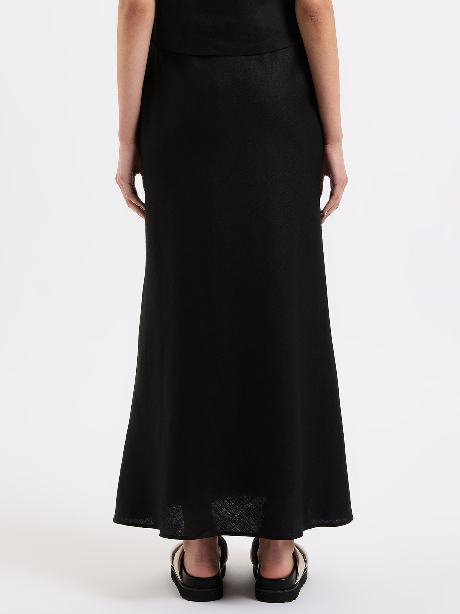 Amani Linen Skirt in Black