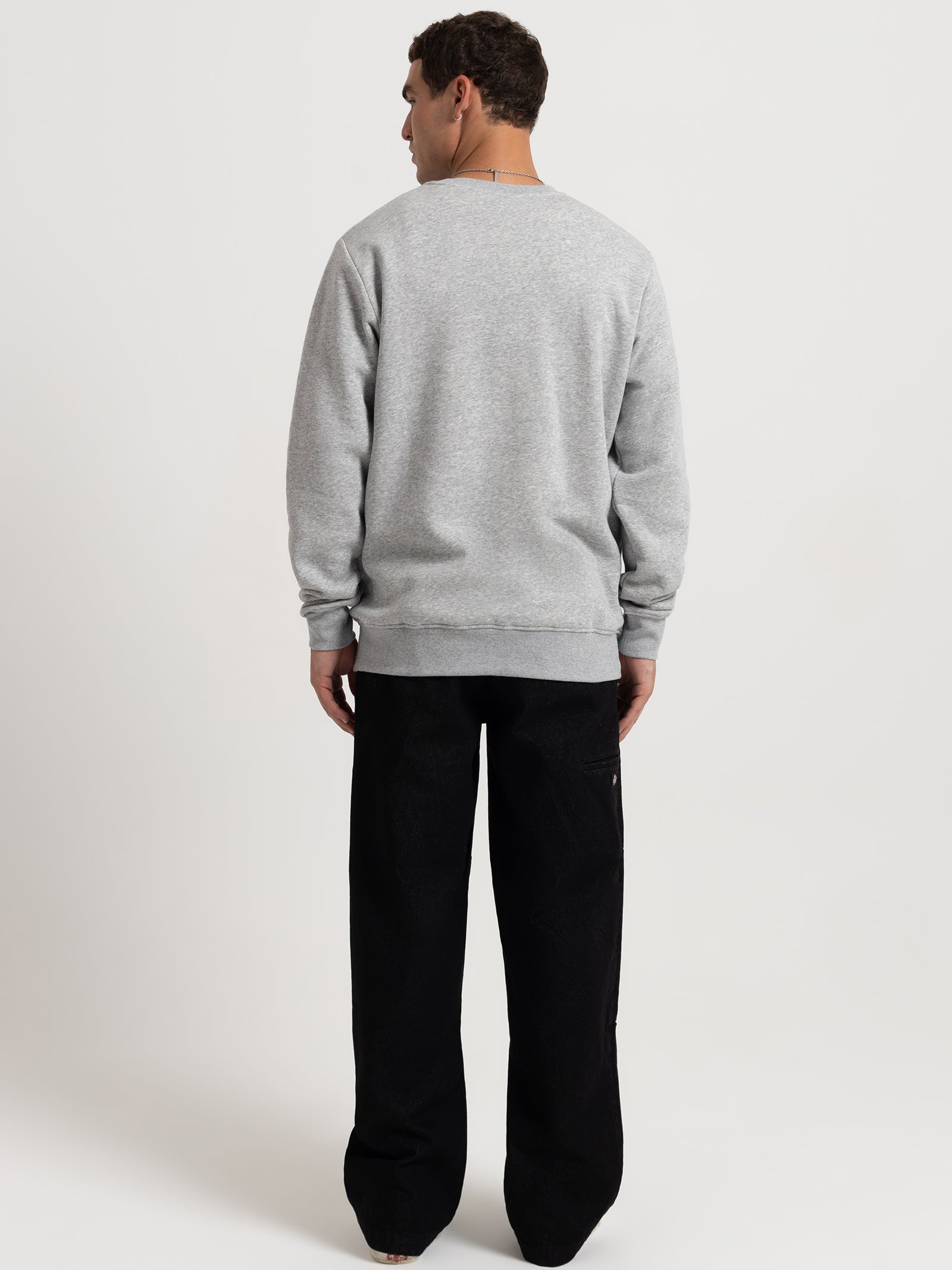 Collegiate Tri-Colour Fleece in Grey Marle