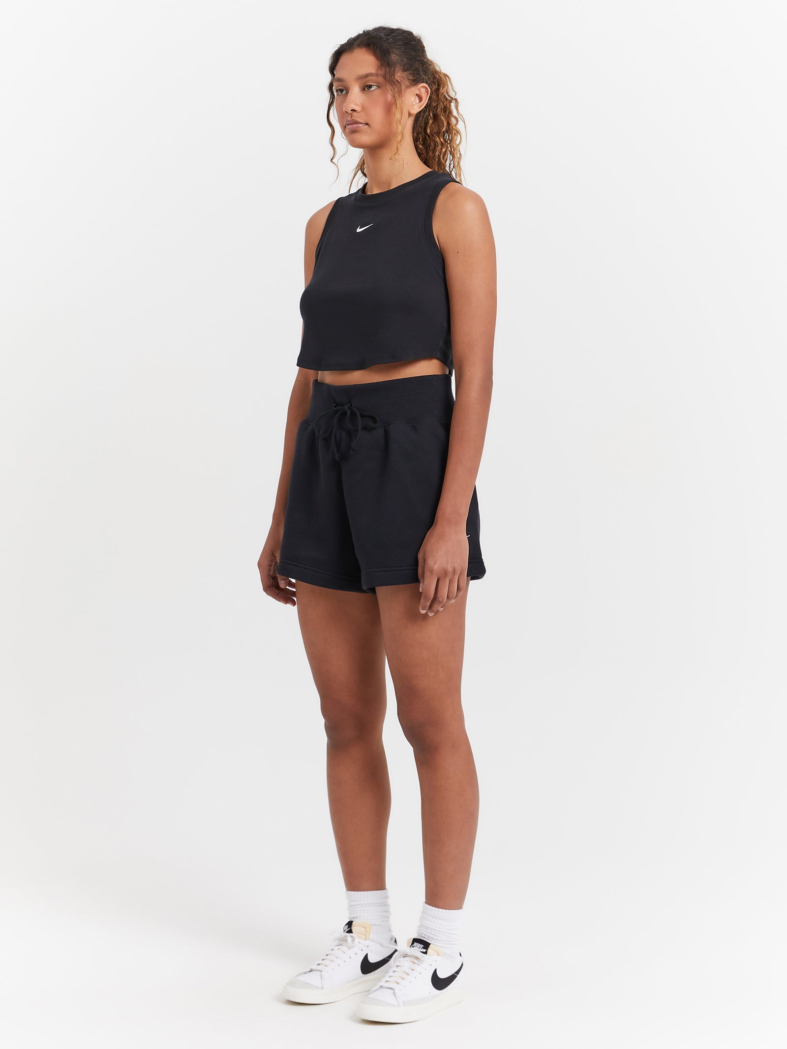 Sportswear Essentials Ribbed Cropped Tank in Black Sail