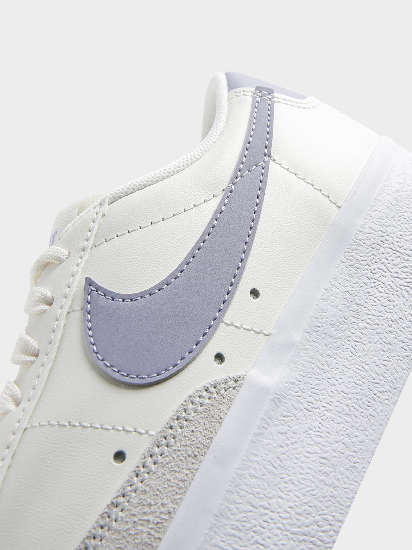 Womens Blazer Low Platform Sneakers in White & Lilac