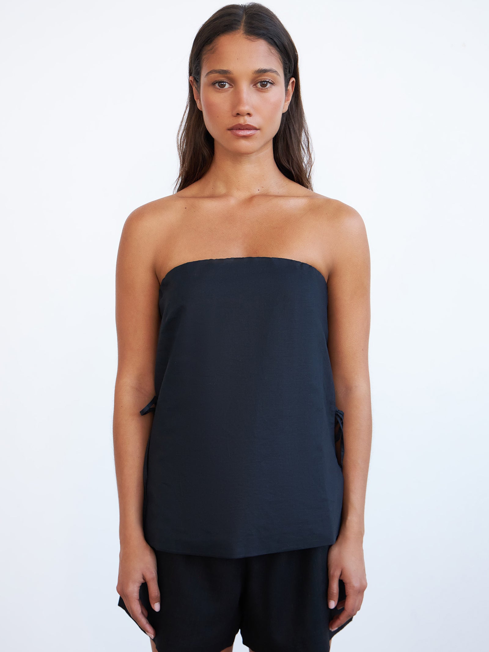 Olivia Tie Top In Black