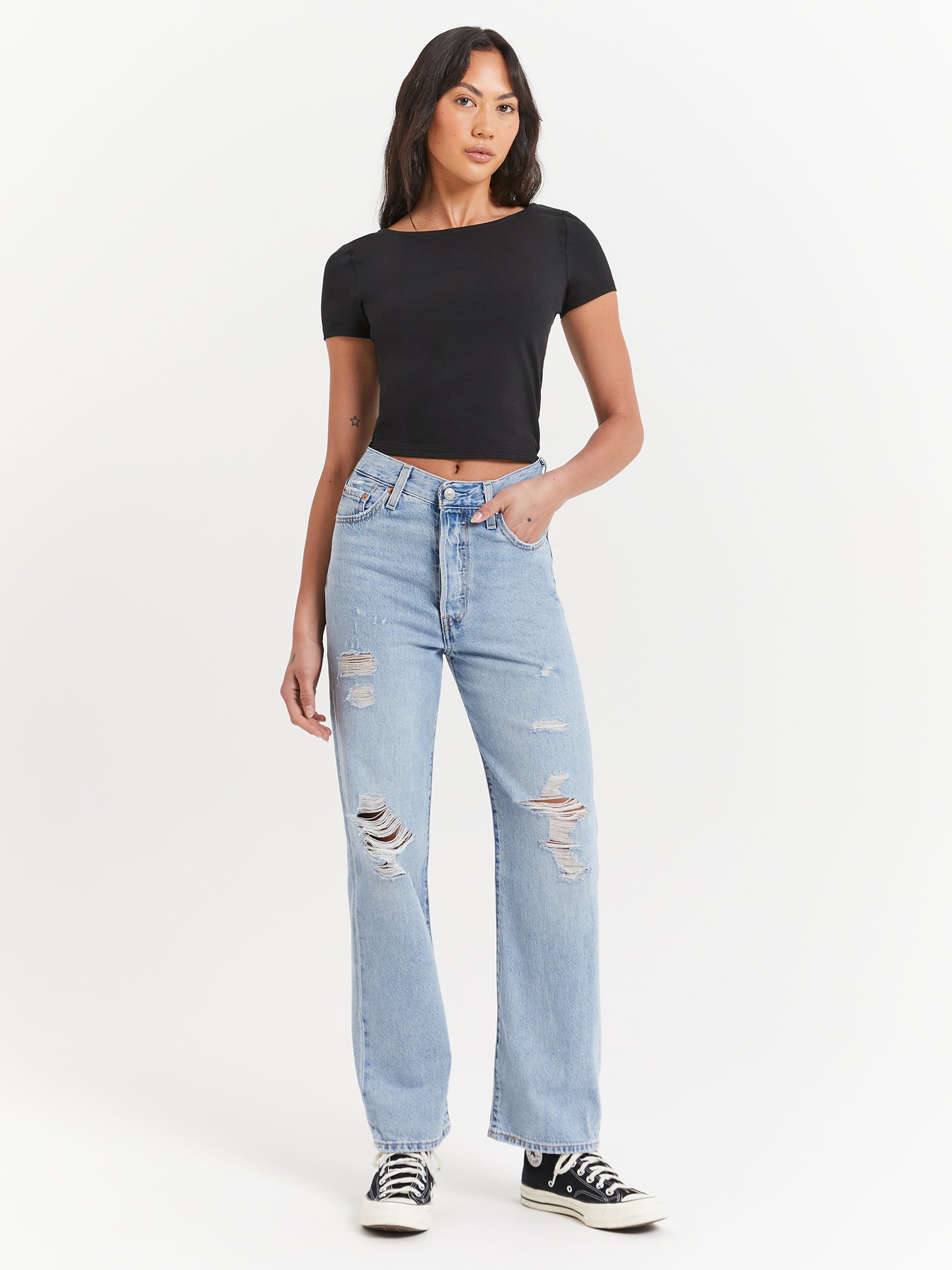 Ribcage Straight Jeans in Hang Up Blue