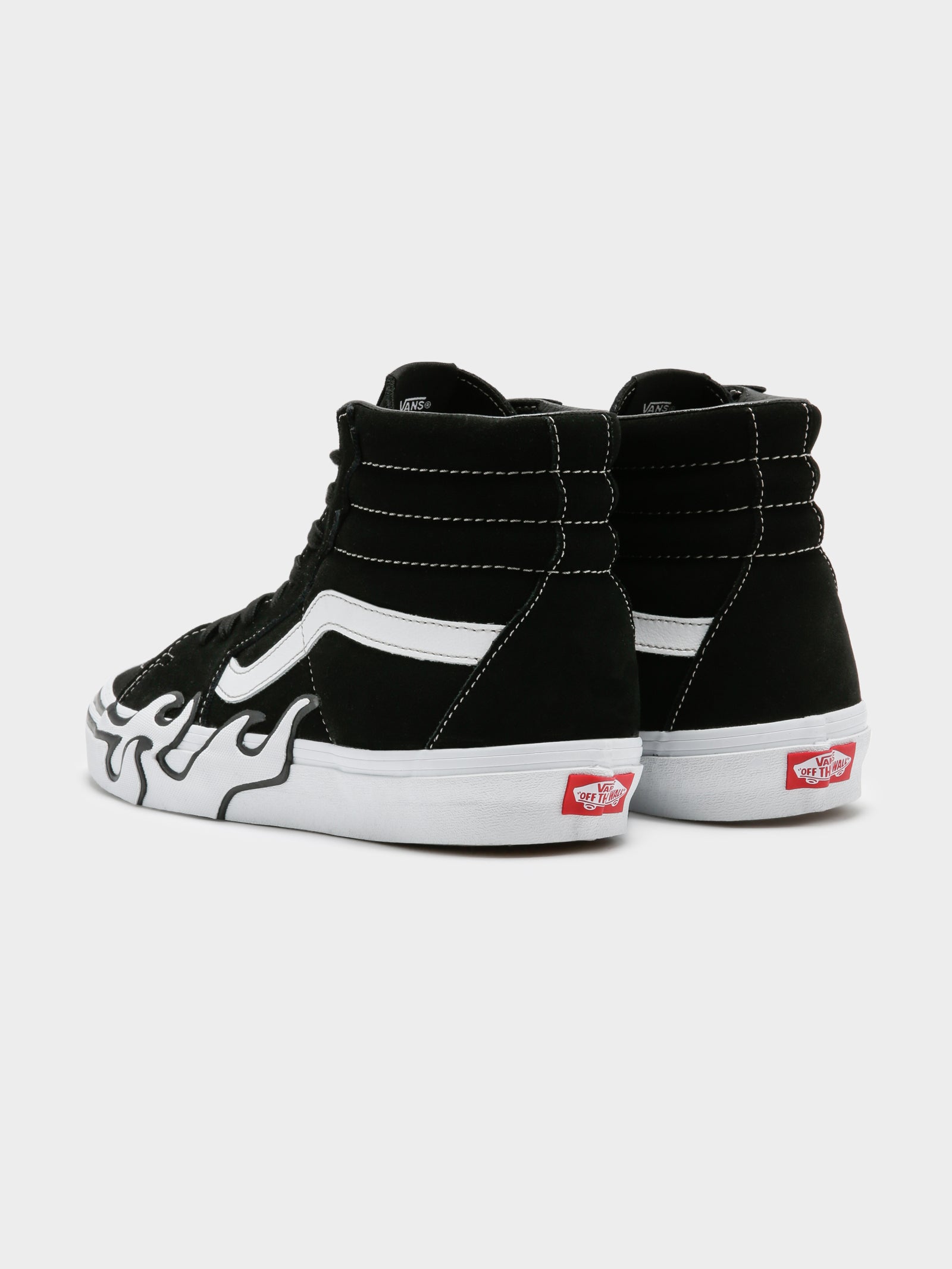 Unisex Sk8 High Flame Suede Sneakers in Black & White