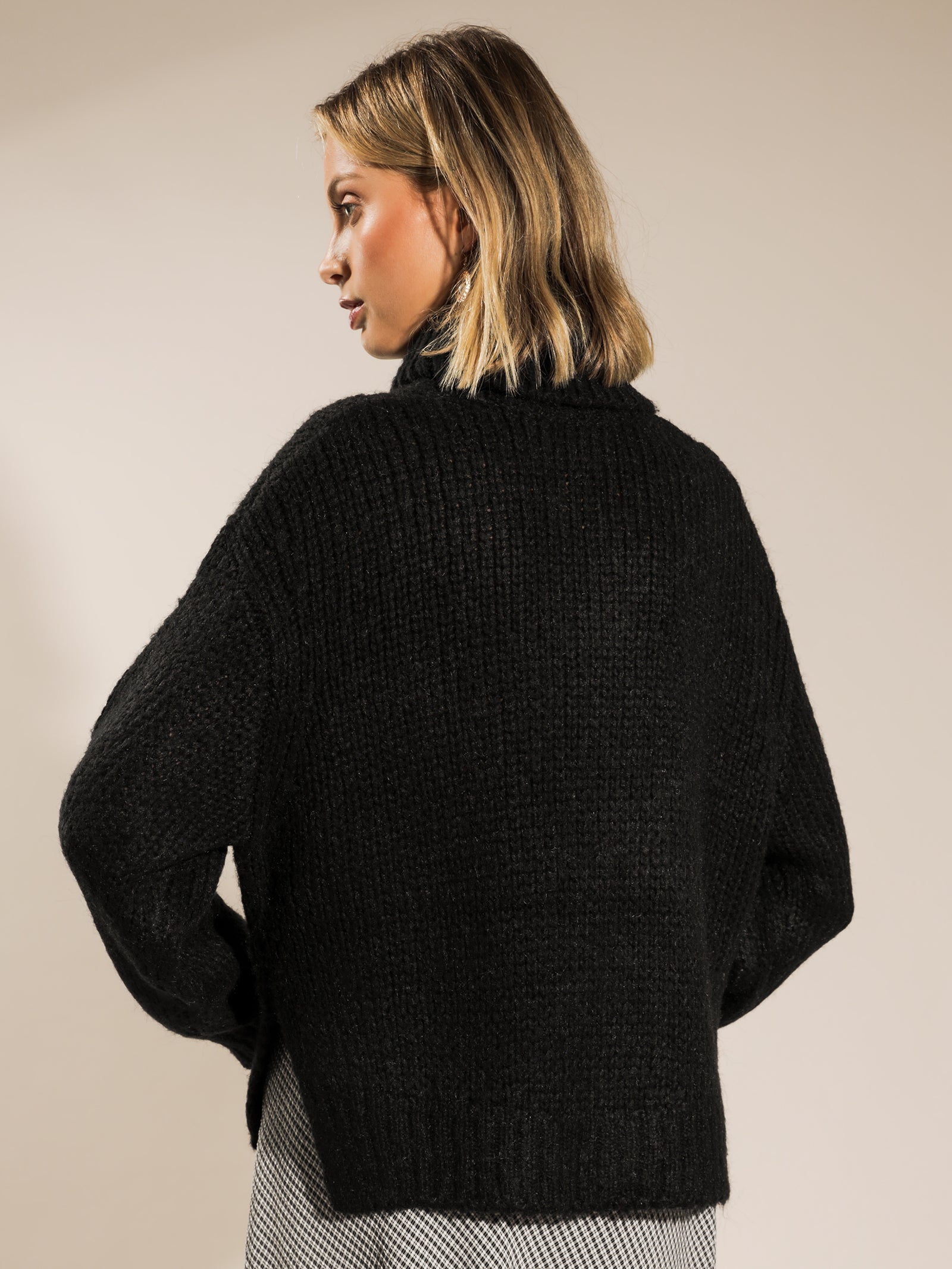 Hazel Roll Neck Jumper in Black