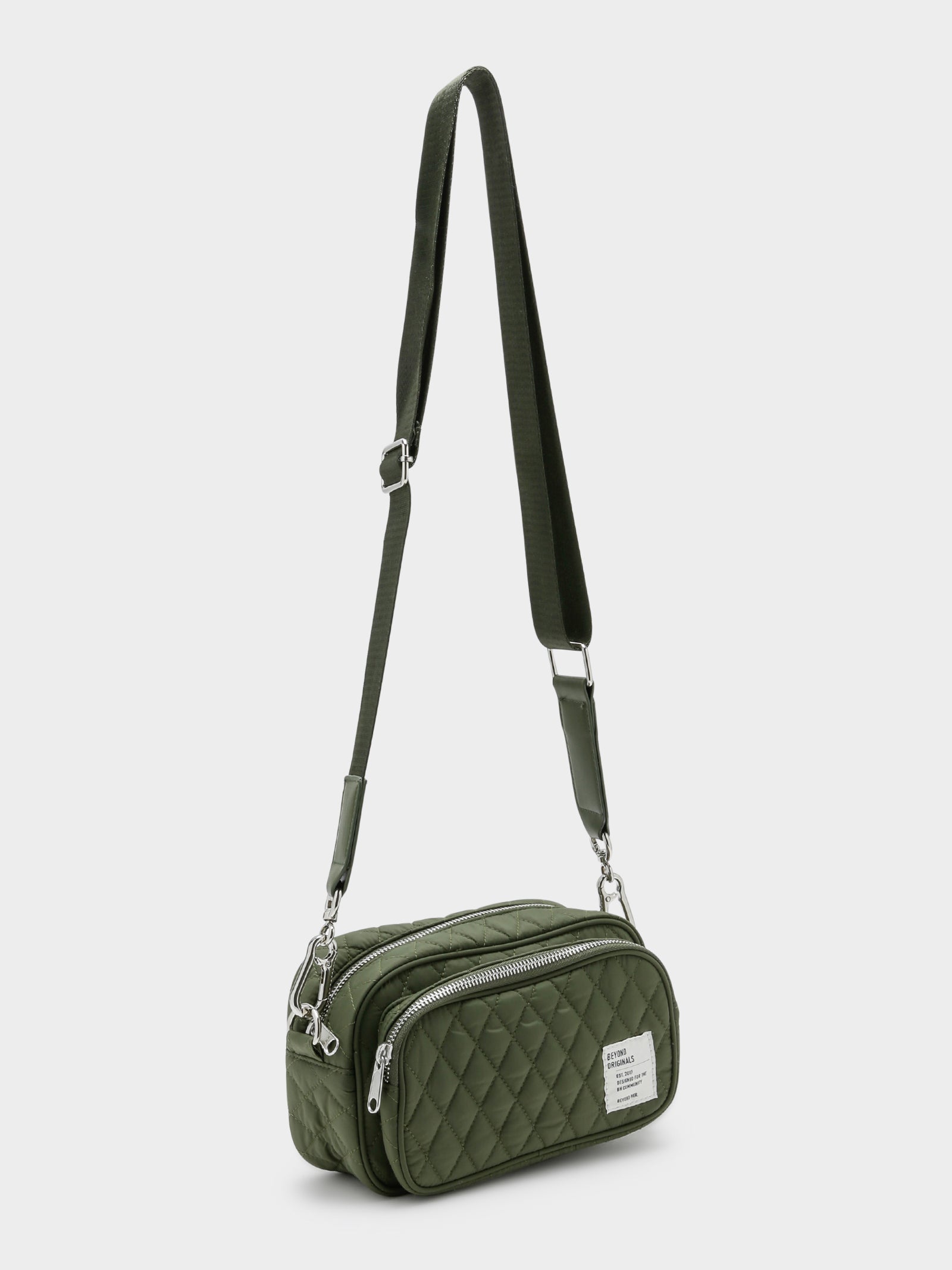 Quilted Crossbody Bag in Khaki