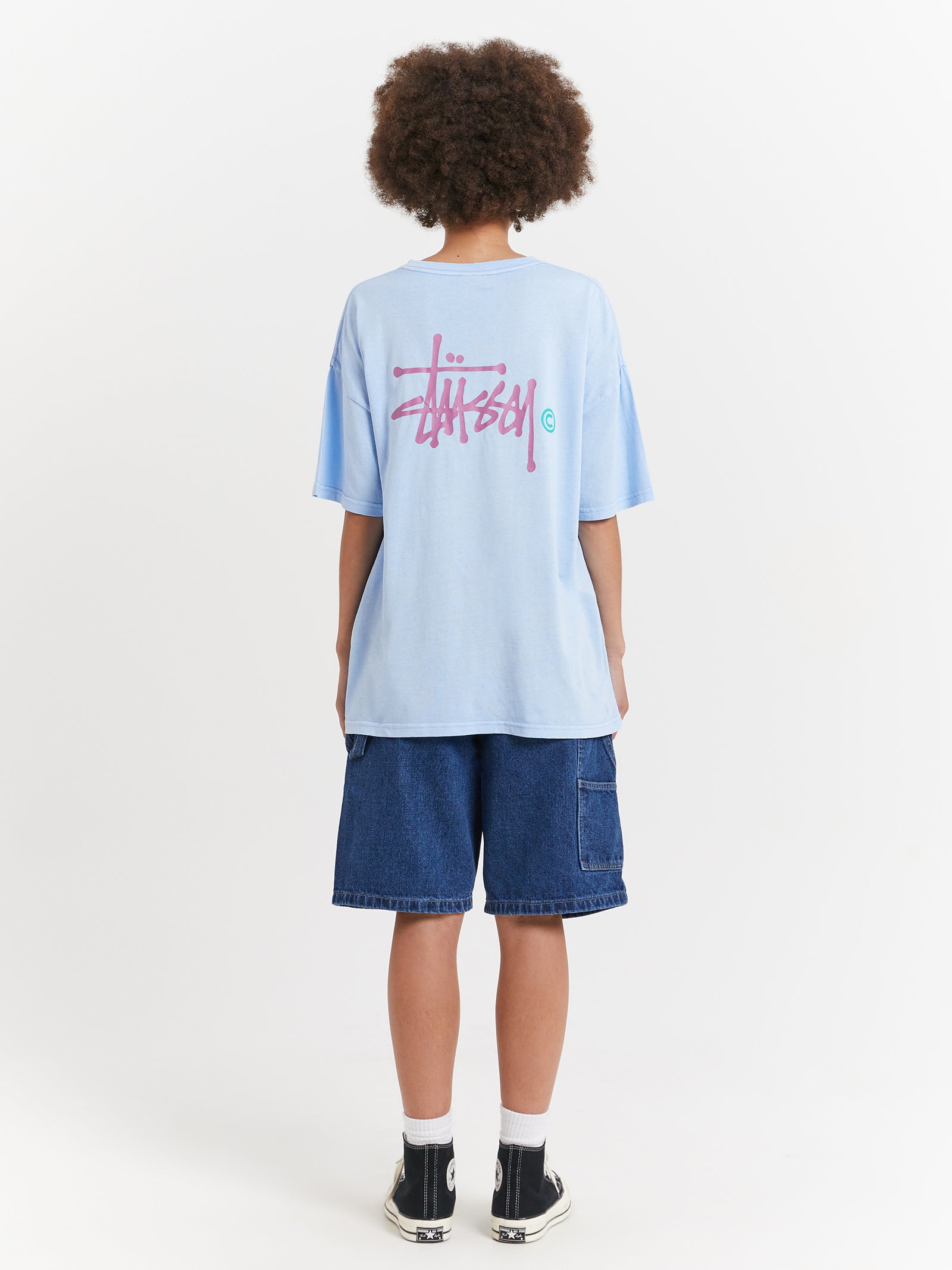 Graffiti Pigment T-Shirt in Pigment Sky Blue