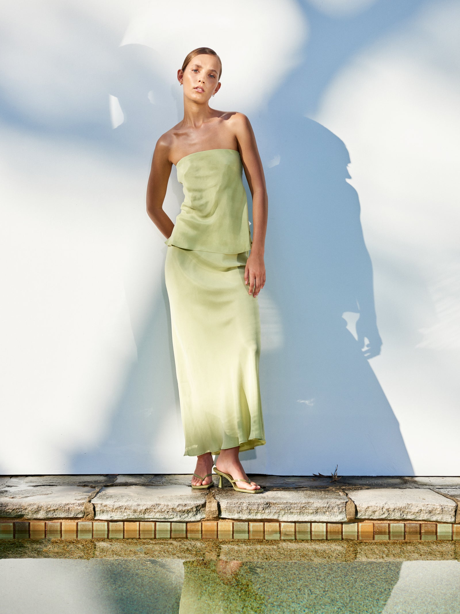 Ines Cupro Skirt in Lime