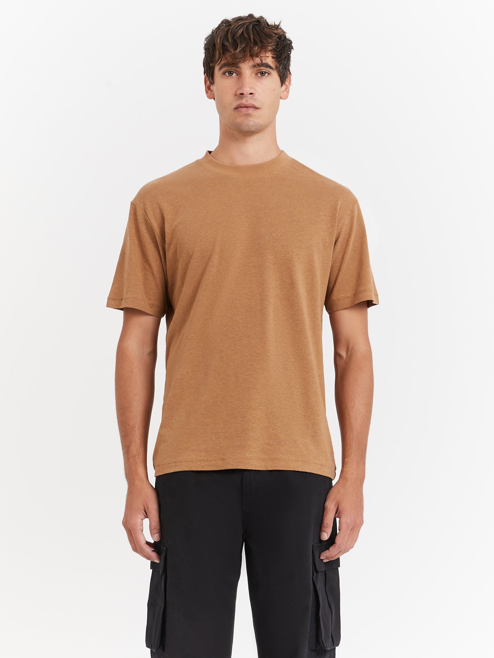 Ainsley Linen T-Shirt in Wheat