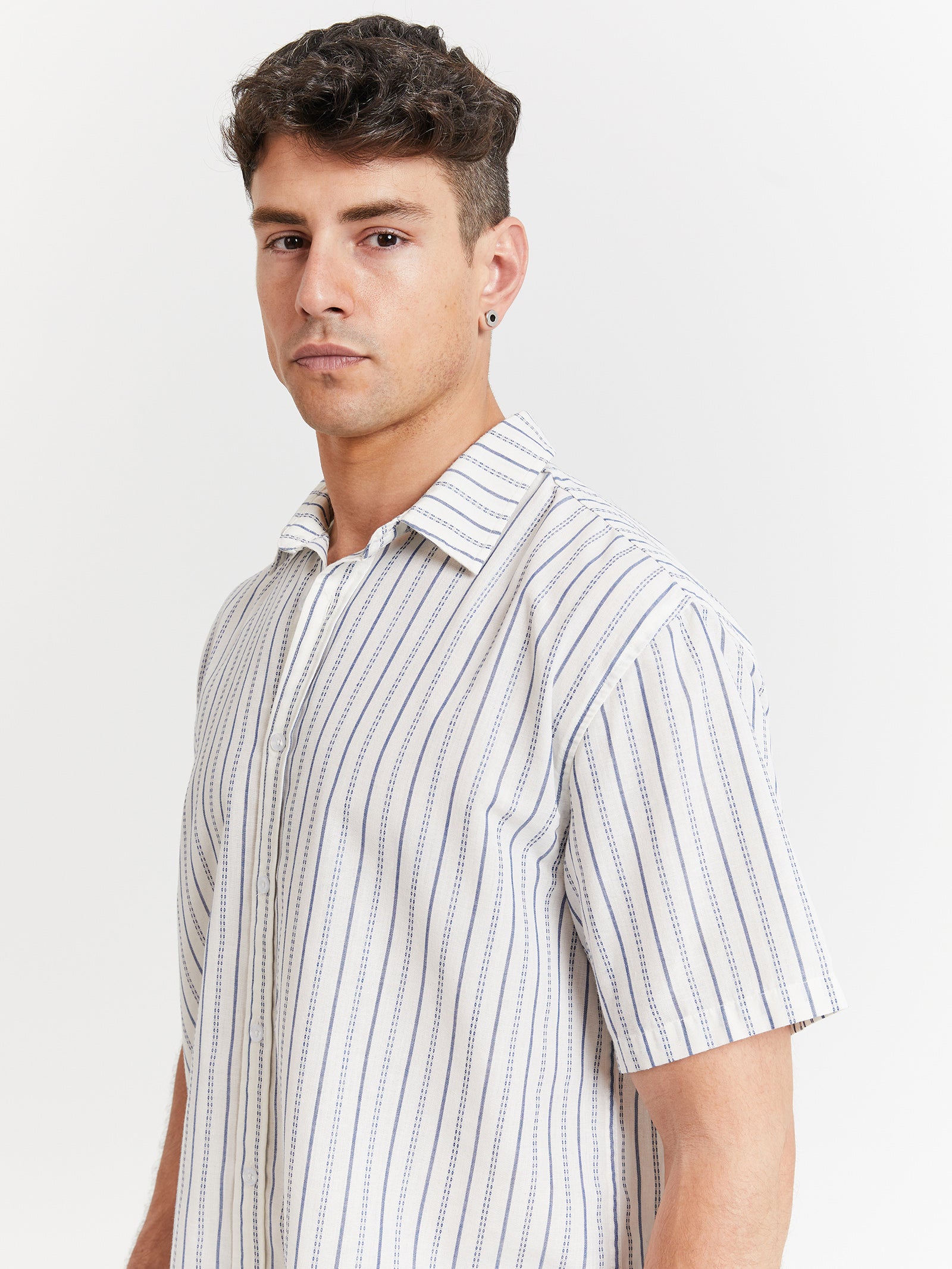 Lucky Strike Short Sleeve Shirt in Dirty White