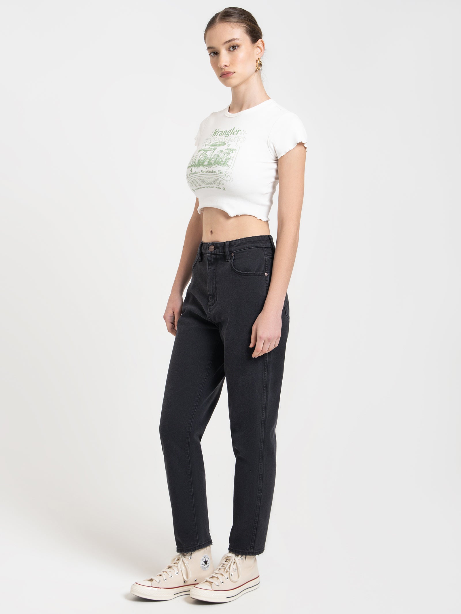 Drew Super-High Slim Jeans in Karma Black