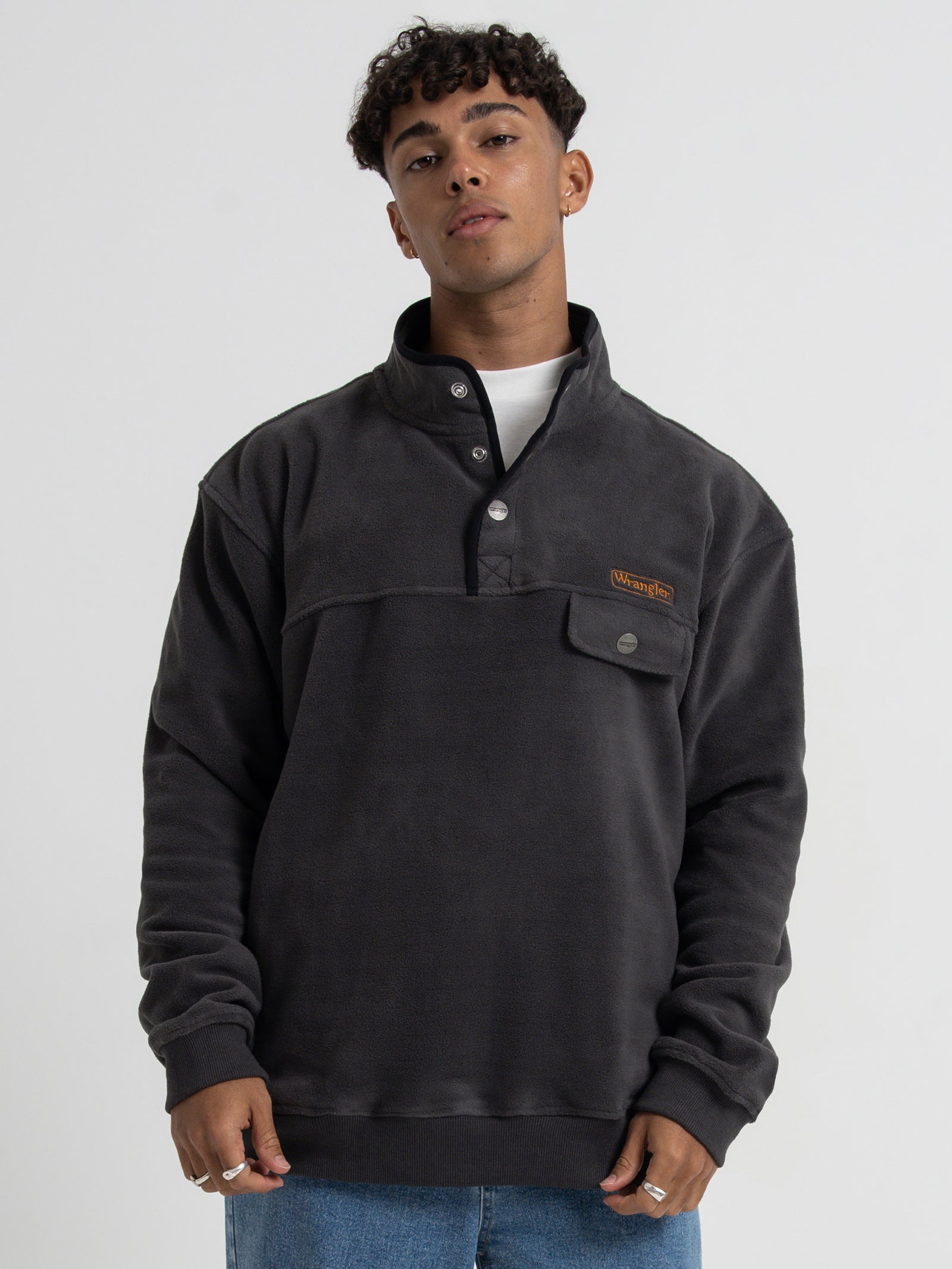 Polar Button Up Sweat in Slate