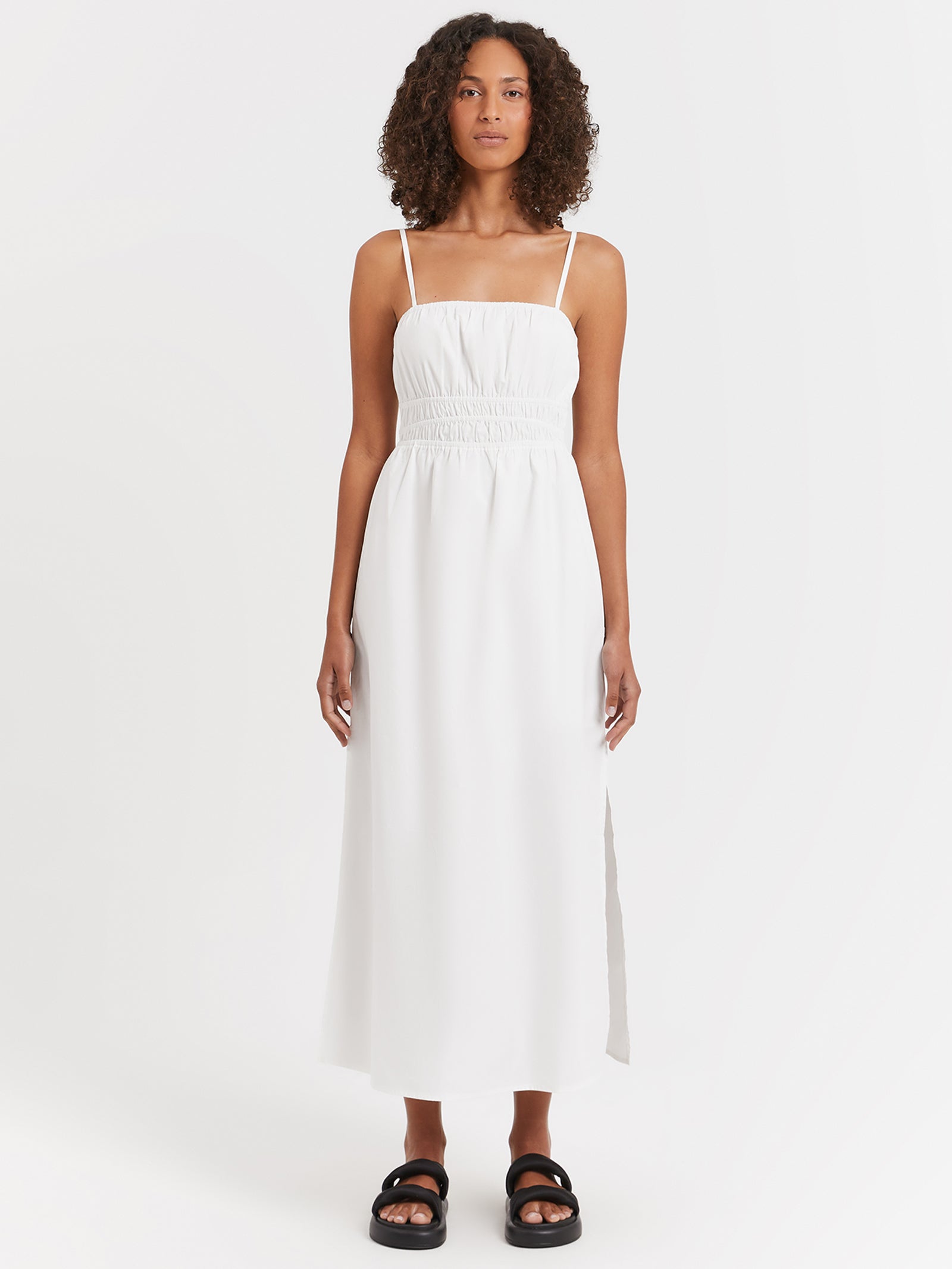 Rosa Midi Dress in Off White