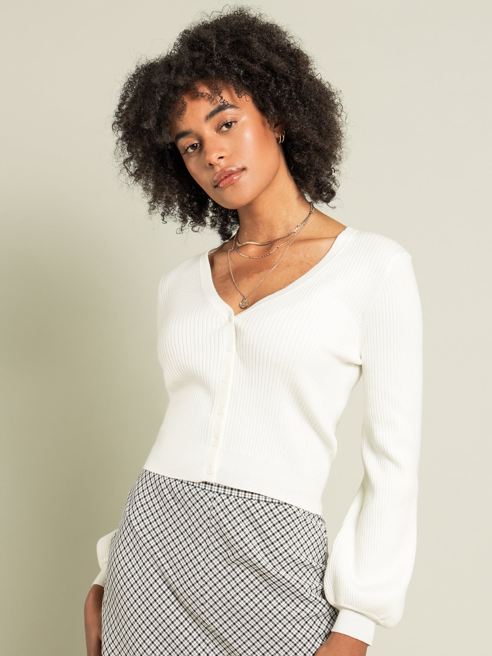 Teagan Knit Cardigan in White