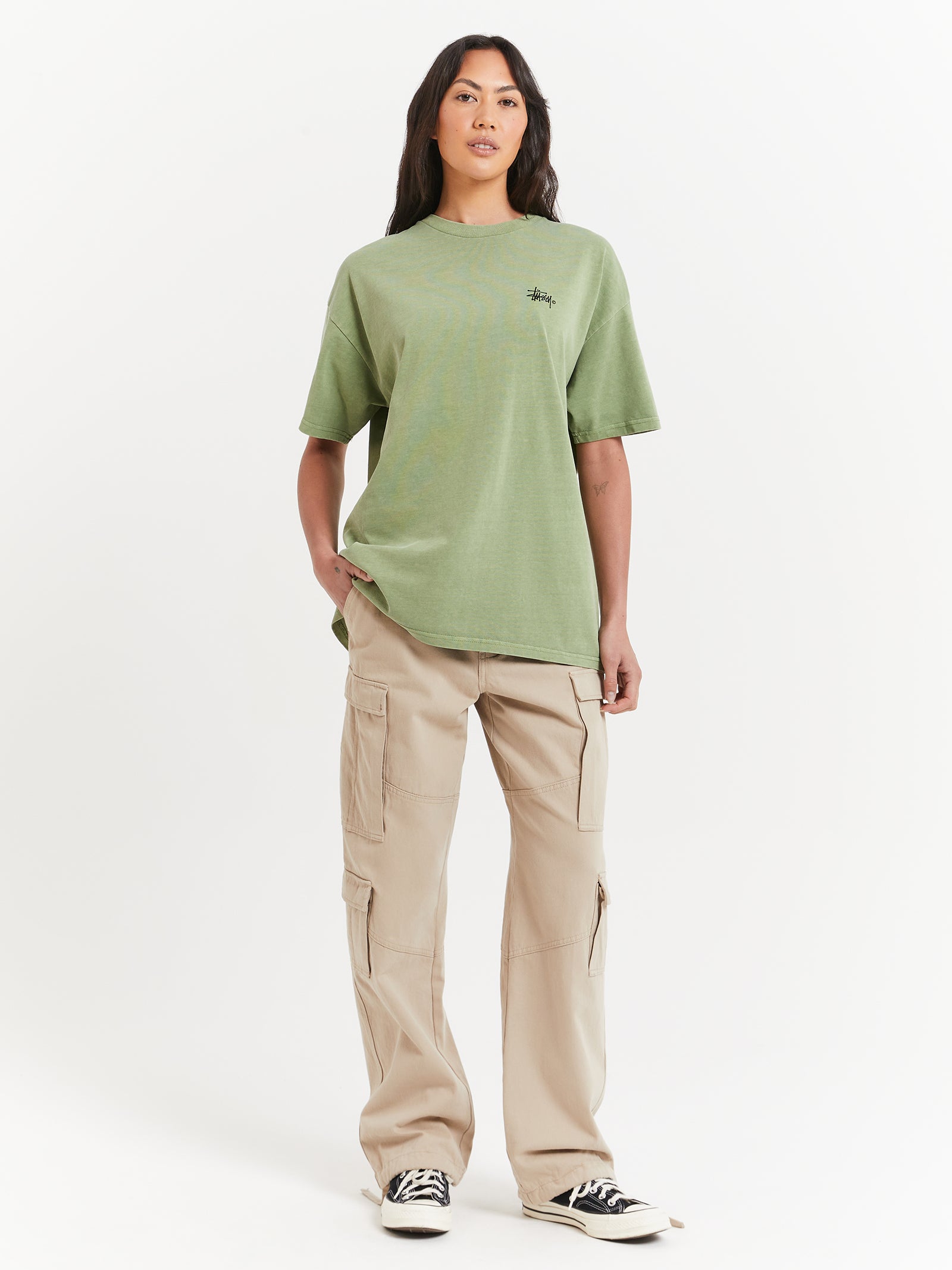 Graffiti Pigment Relaxed T-Shirt in Pigment Artichoke Green