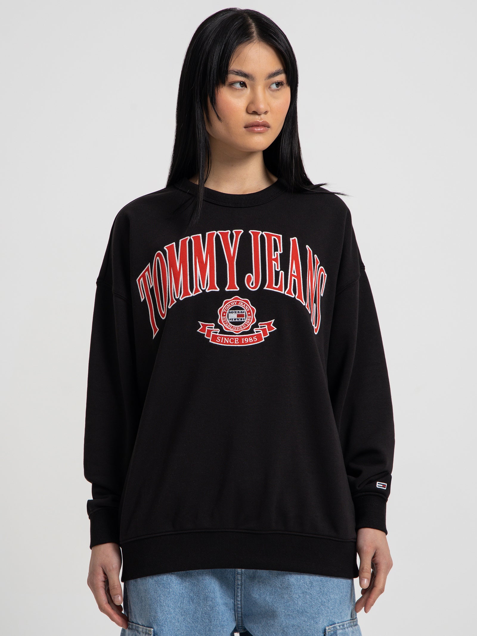 Prep Oversized Sweatshirt in Black