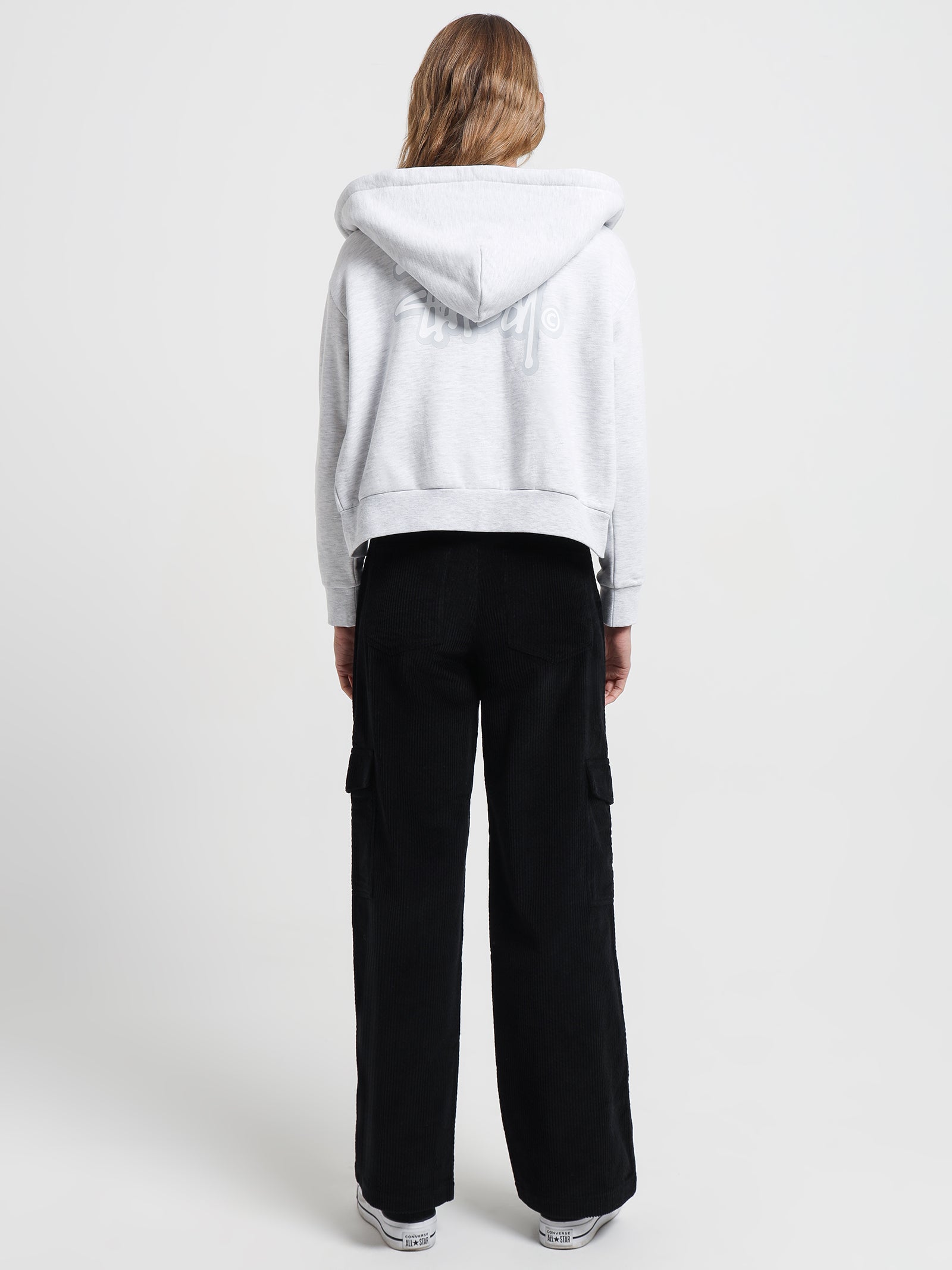 Stock Zip Through Hoodie in Snow Marle