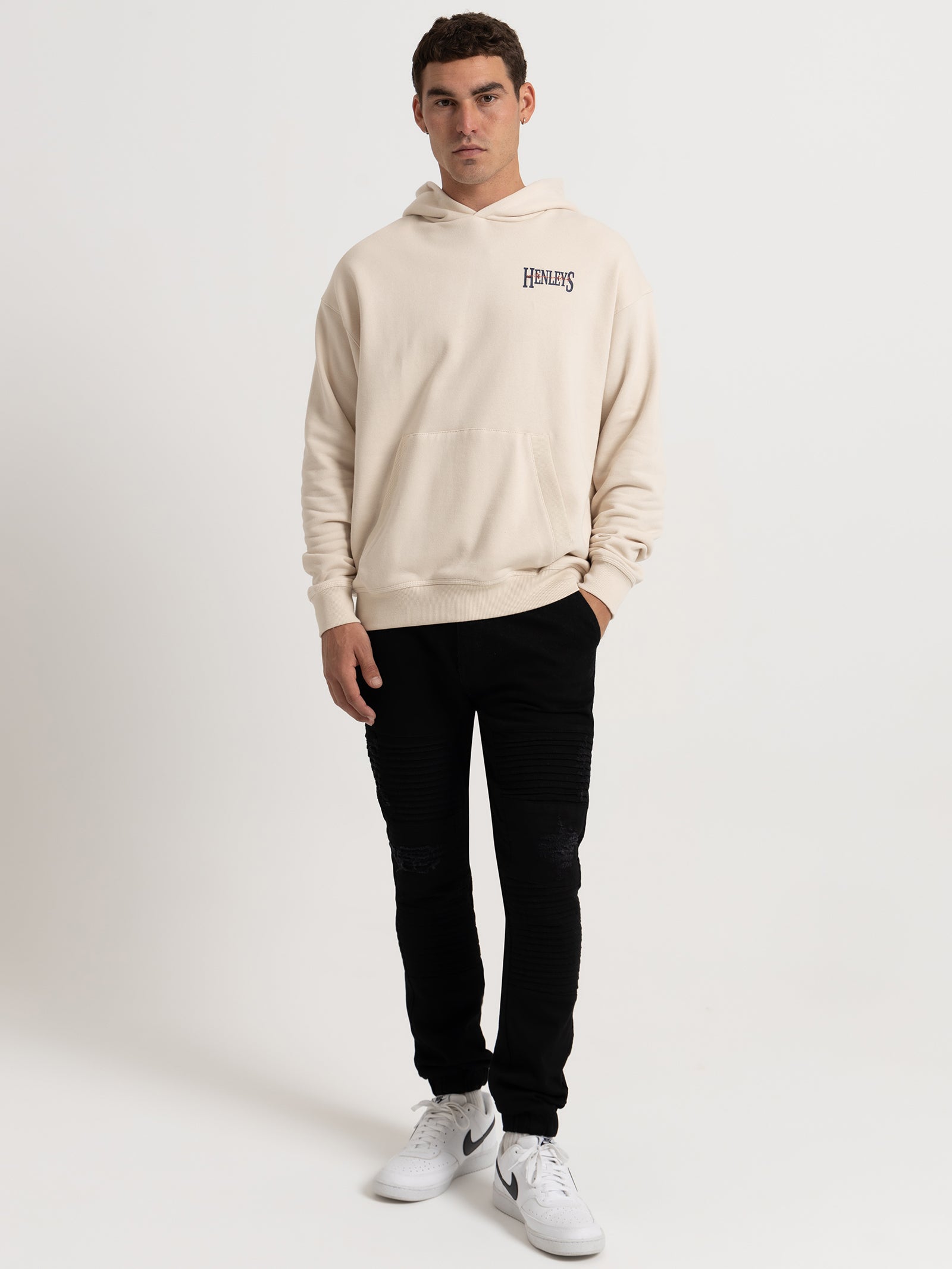 Panoramic Hooded Sweater in Cream