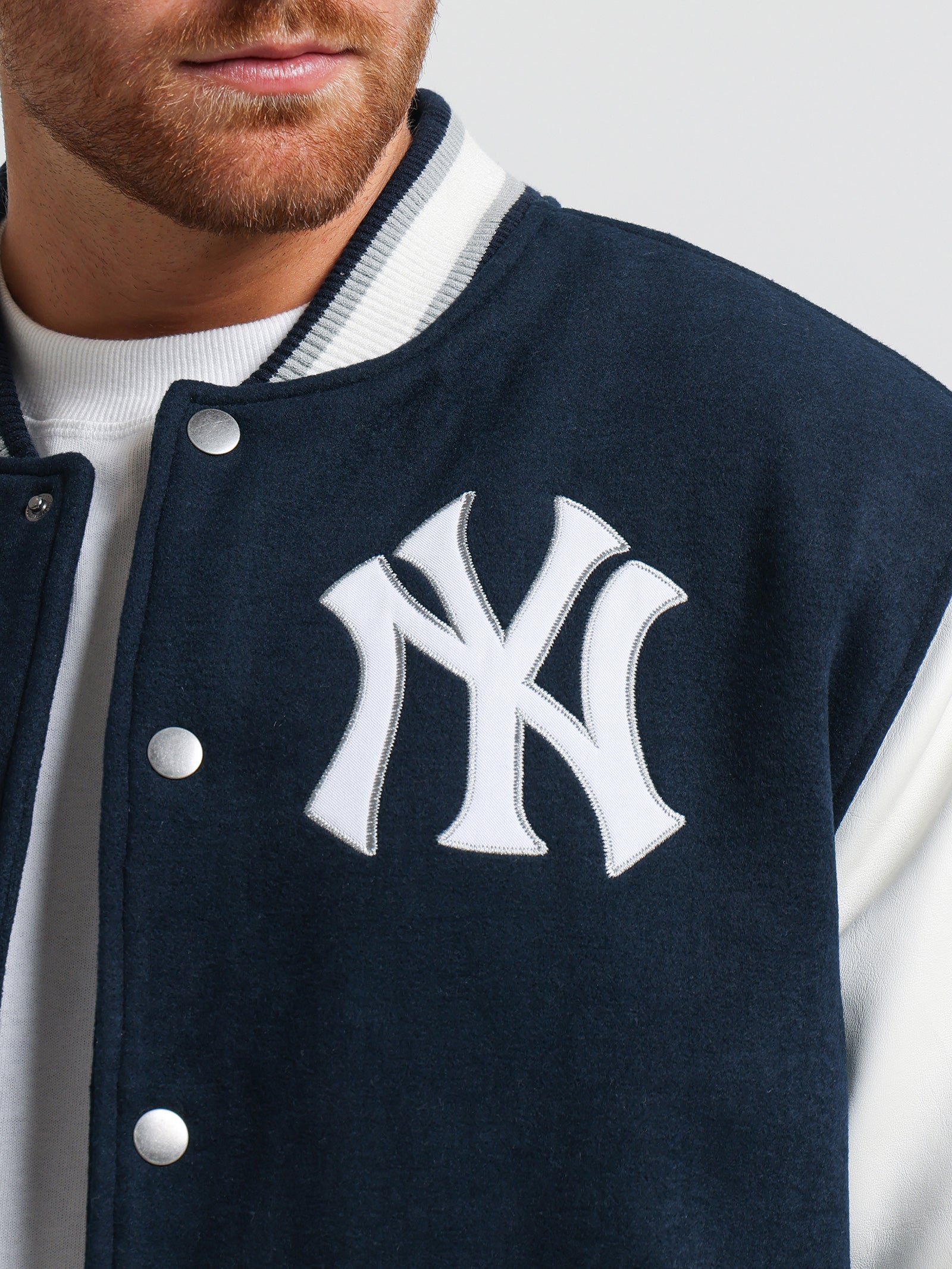 Yankees Athlete Letterman Jacket in Midnight Blue