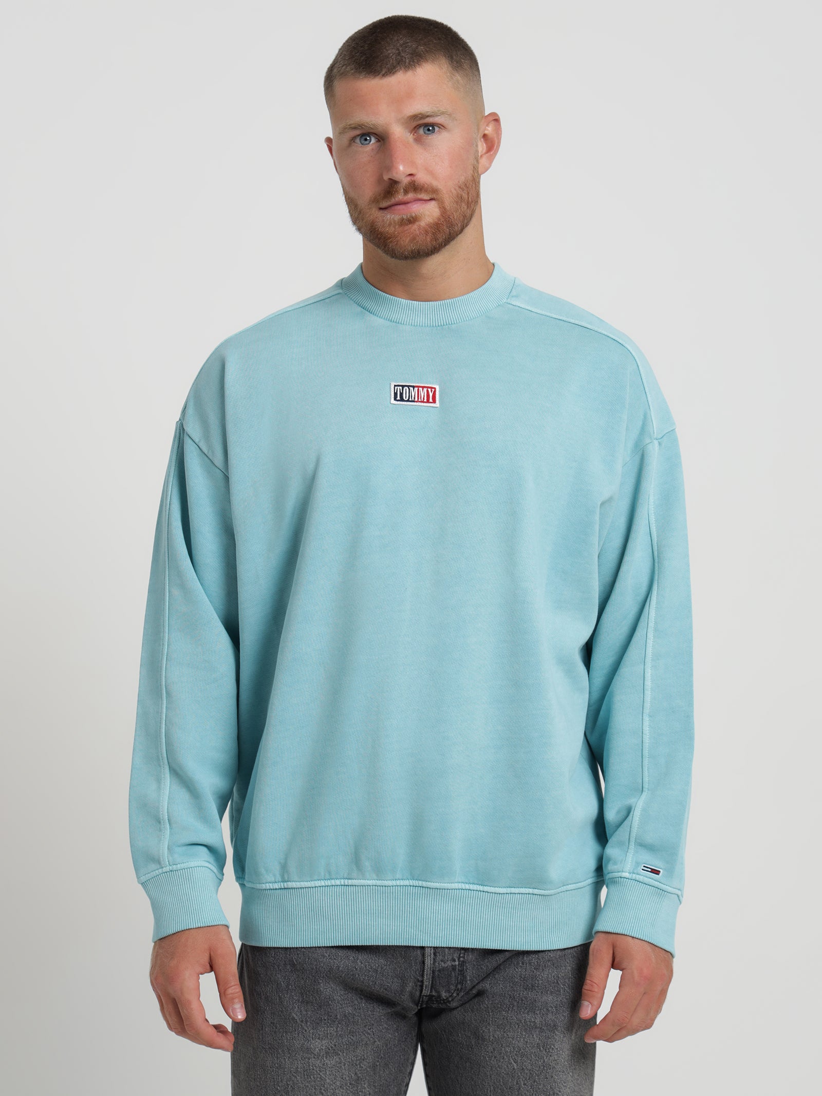 Oversized Organic Cotton Sweatshirt in Pearly Blue