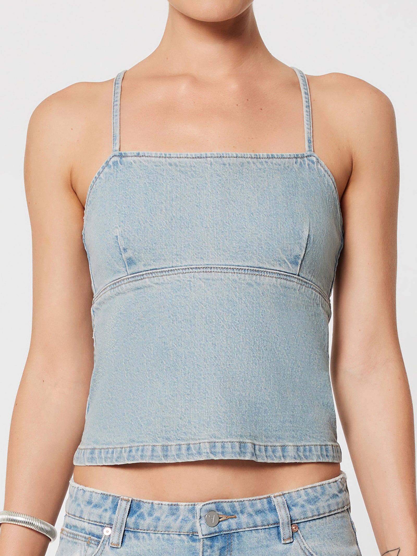 Heaven Denim Top Dixie In Tint Light Blue