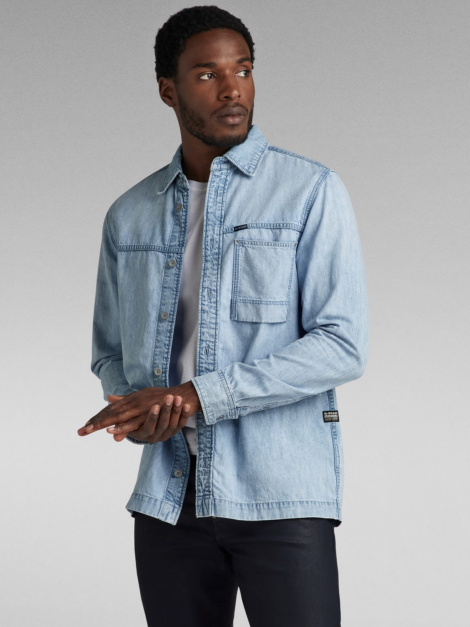 1-Pocket Regular Denim Shirt