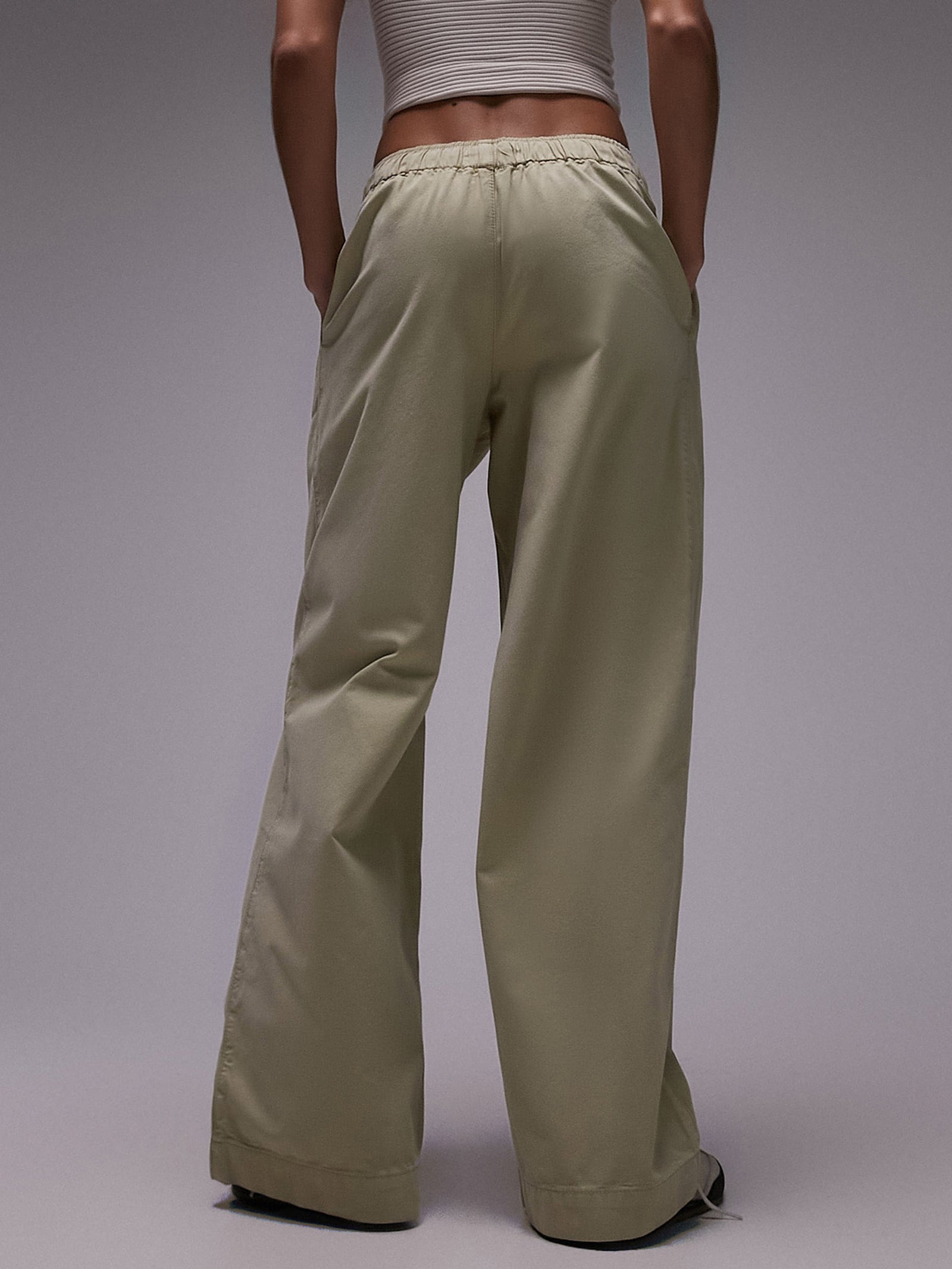 Casual Draw Cord Waist Straight Leg Trouser