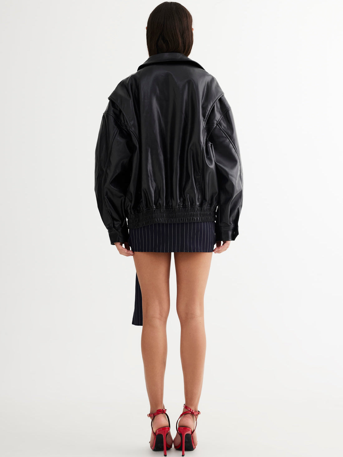 Kenny Oversized Bomber Jacket in Jet Black