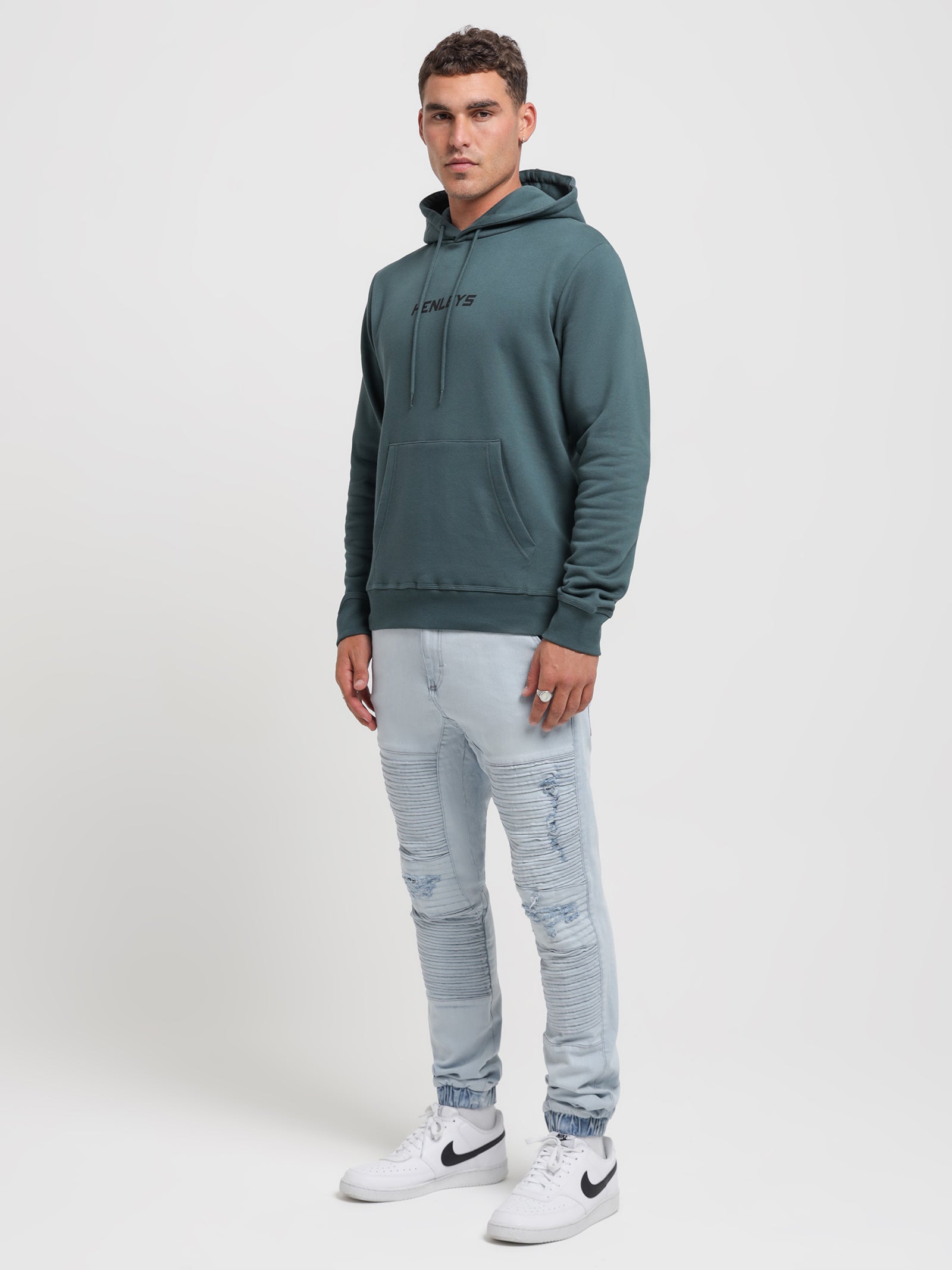 Defence Hooded Sweater in Dew Green