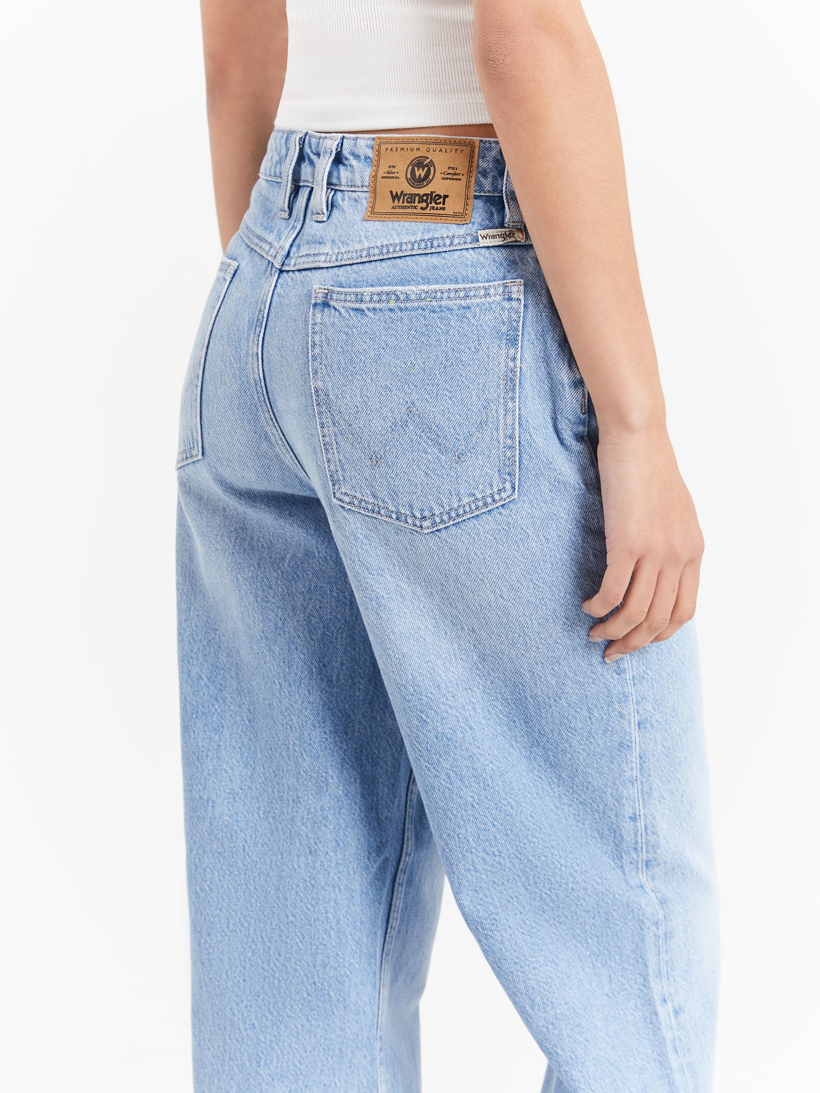 Mid Rise Bella Baggy Jeans in Ocean Blue