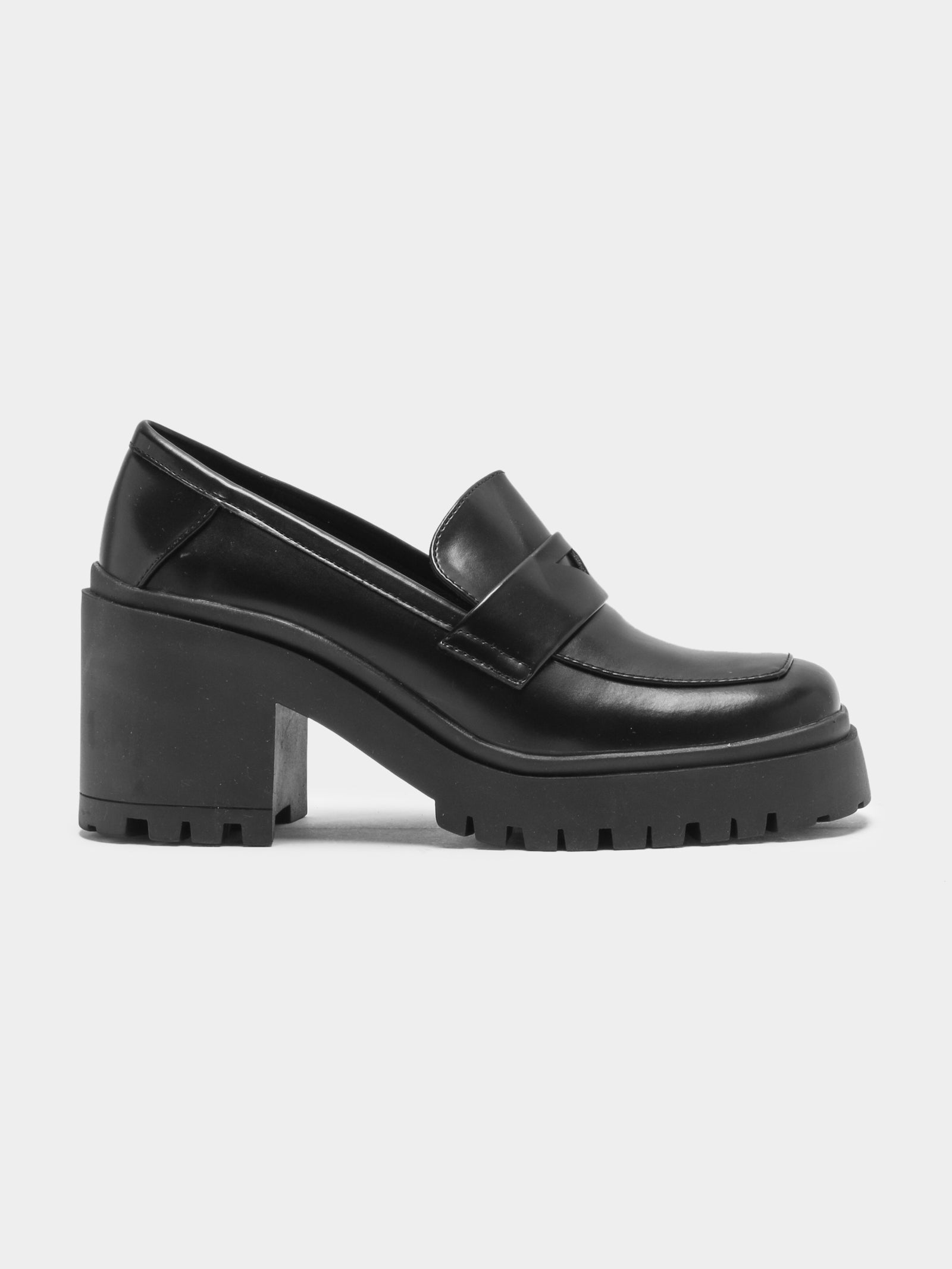 Womens Prompt Heeled Loafers in Black